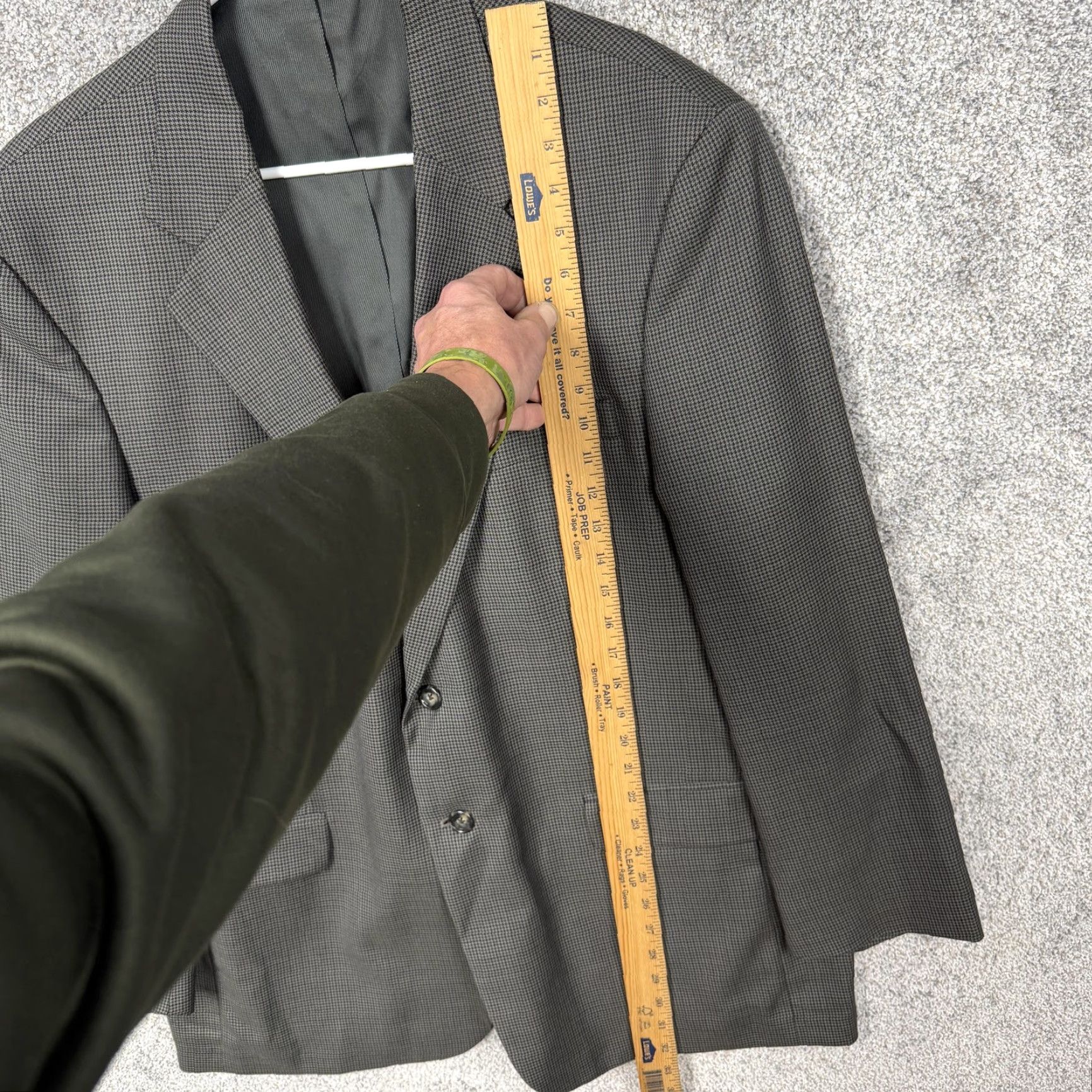 Stafford Stafford Sport Coat Mens 44R Gray Check Wool Blazer Two-Button Business Classic Jacket Coat Mens Size 44R - 2 Thumbnail