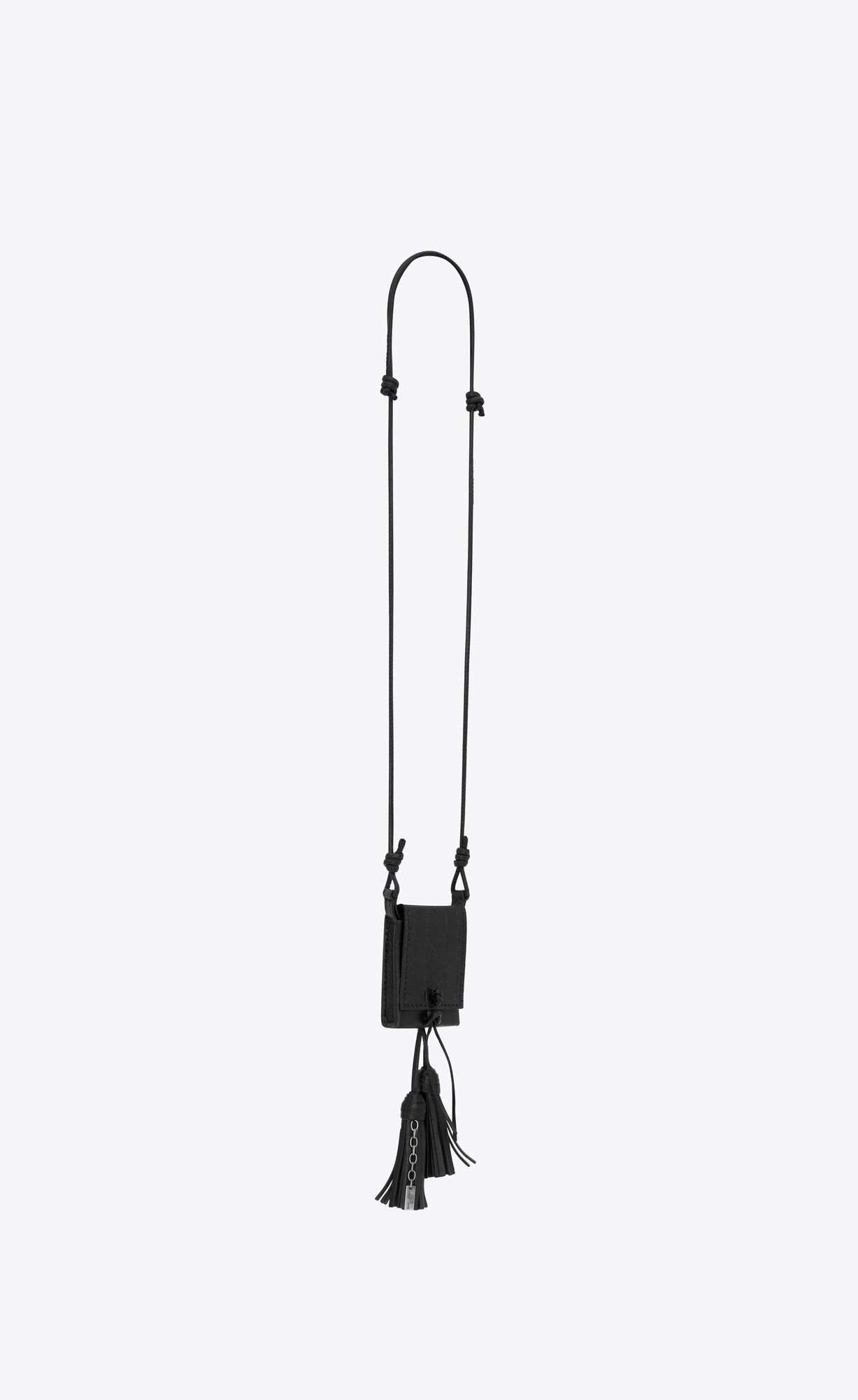 Saint Laurent Paris o1smrcs1224 Size: OS / Long Tassel Bag Necklace Leather Size ONE SIZE - 4 Thumbnail