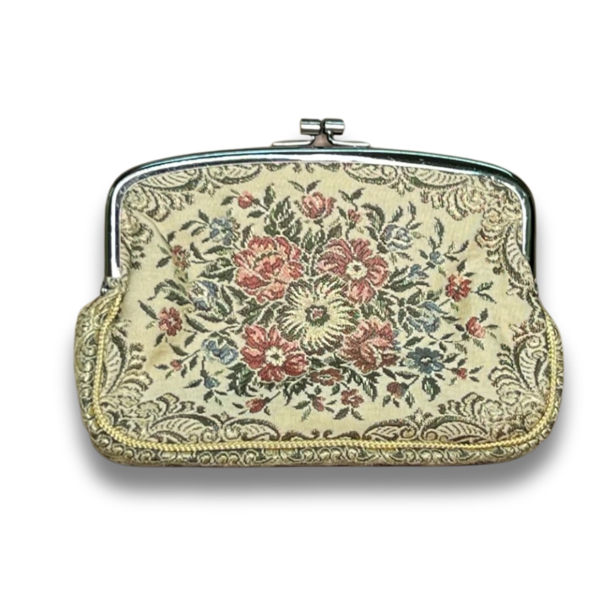 Other Vintage-Inspired Baroque Floral Tapestry Clutch Purse With M Size ONE SIZE - 2 Thumbnail