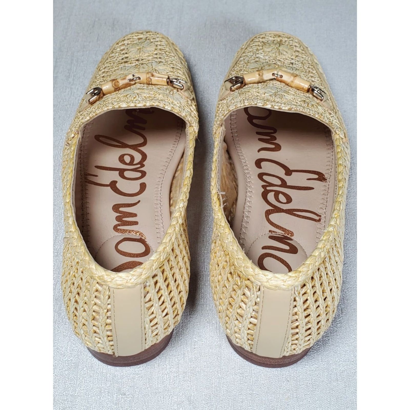 Sam Edelman Sam Edelman Loafers Raffia Lowell in Natural Bamboo Double-E Bit Women's US 6.5 M Shoes Size US 7 / IT 37 - 7 Thumbnail