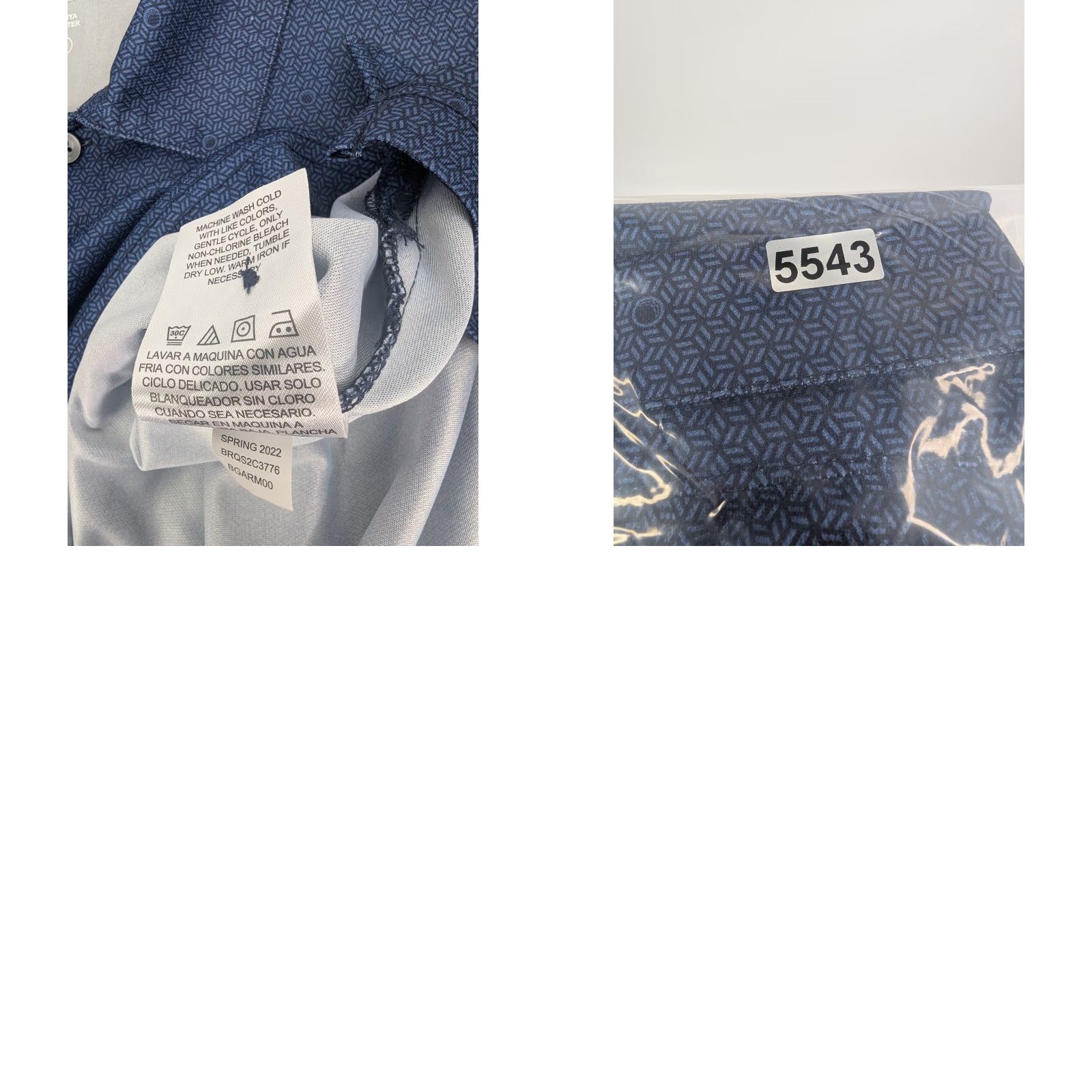 Vintage Etonic Golf Polo Performance Men's XL Blue Geometric Dot Pattern Stretch Wicking Size US XL / EU 56 / 4 - 8 Thumbnail