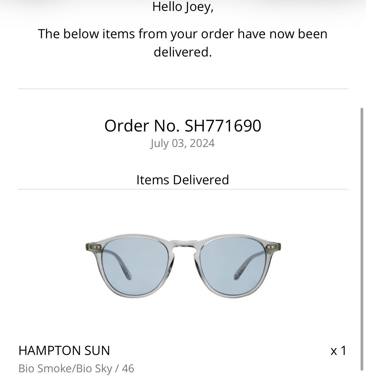 Garrett Leight Garret Leight Sun Hampton Bio smoke/ Blue lense Size ONE SIZE - 1 Thumbnail