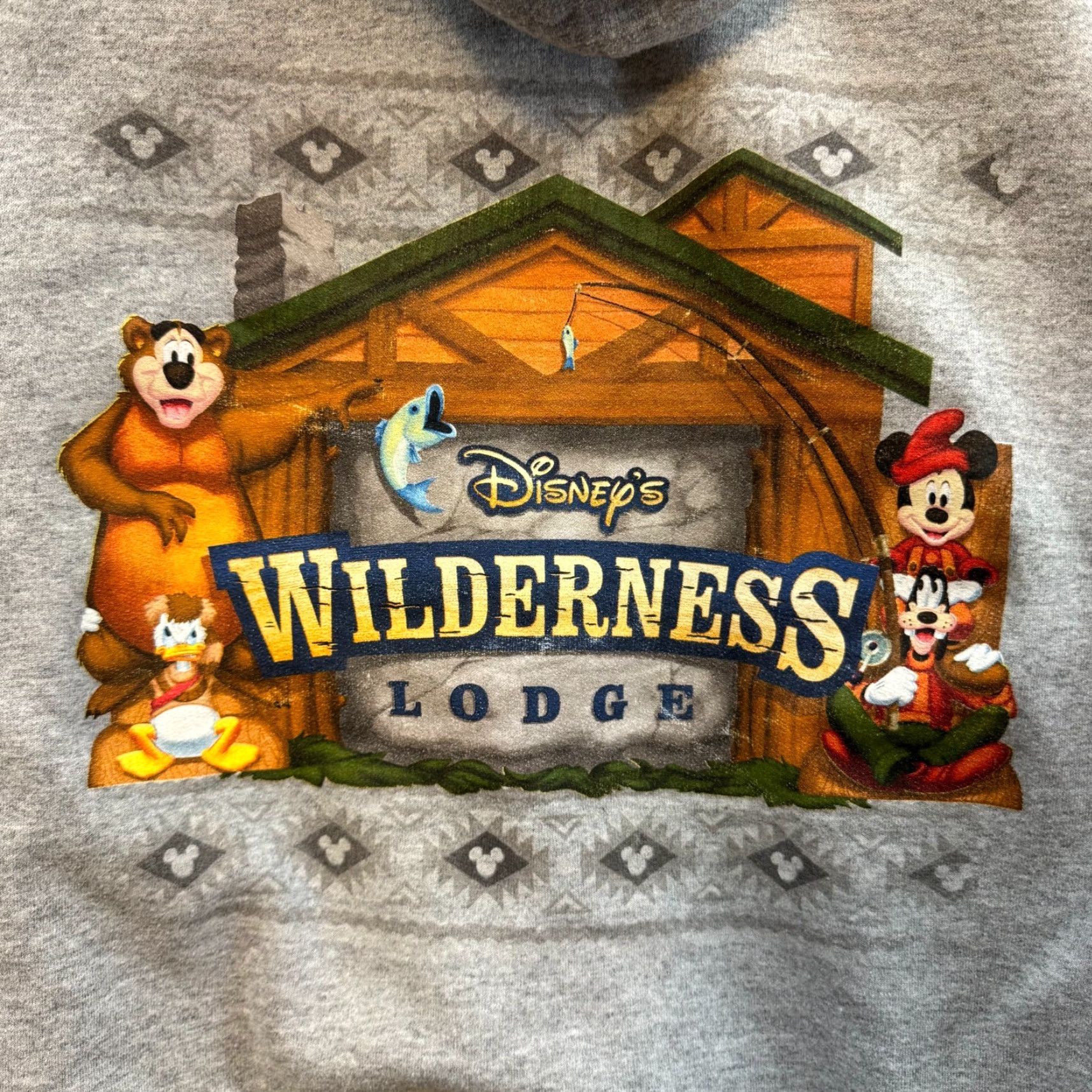 Disney VINTAGE Disney Hoodie Sweatshirt Medium Wilderness Lodge Mickey Goofy Donald Womens Hooded Full Zip Regular Gray Size M / US 6-8 / IT 42-44 - 4 Thumbnail