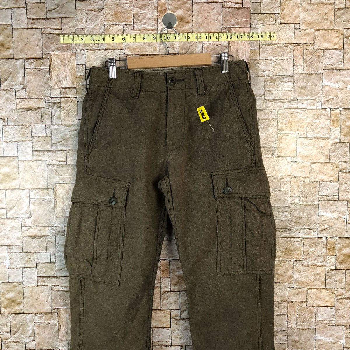 Japanese Brand Back Number Brown Cargo Multipocket Pants #A1162 Size US 27 - 2 Thumbnail