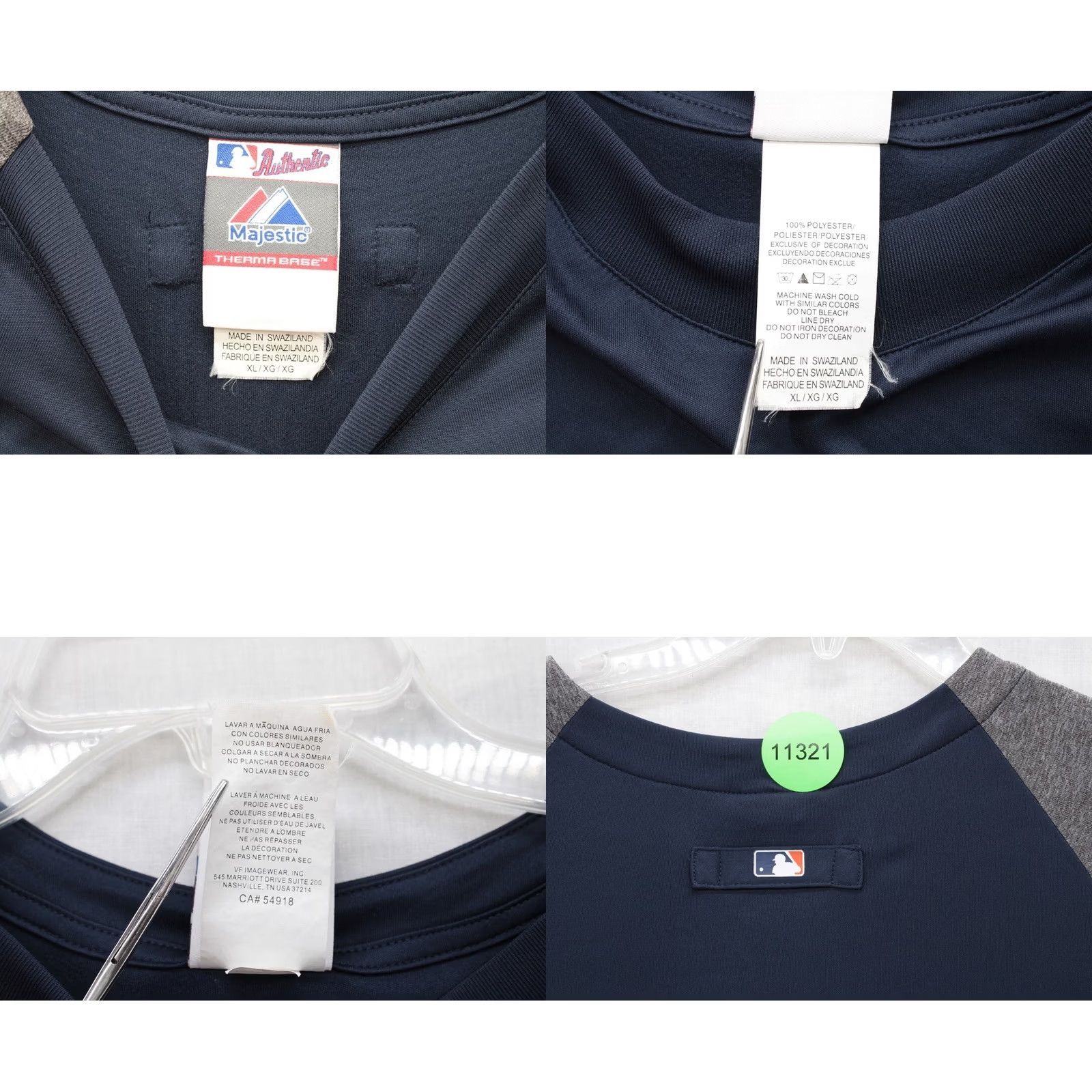 MLB VINTAGE Majestic Houston Astros Shirt Mens XL Blue Gray MLB Performance Therma Base Size US XL / EU 56 / 4 - 8 Thumbnail