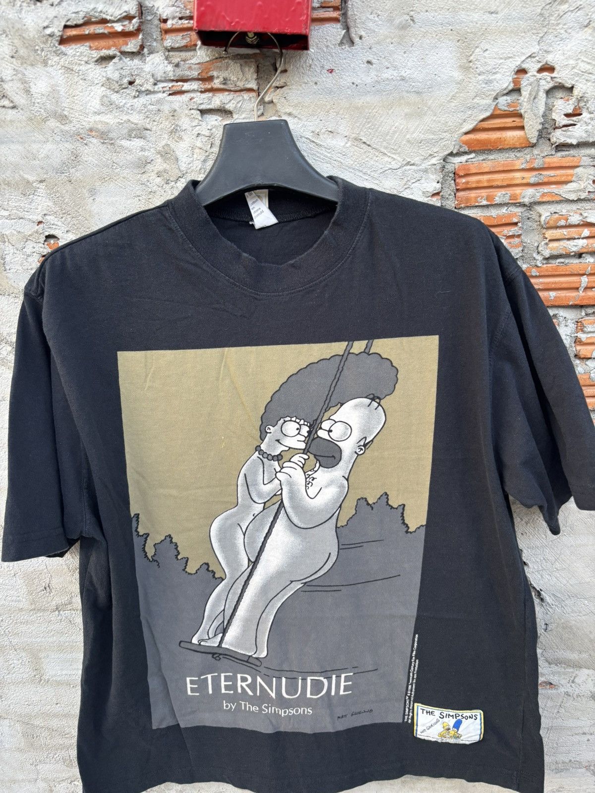 Vintage Vtg 1998 The Simpsons "ETERNUDIE" Homer & Marge Size US L / EU 52-54 / 3 - 2 Thumbnail