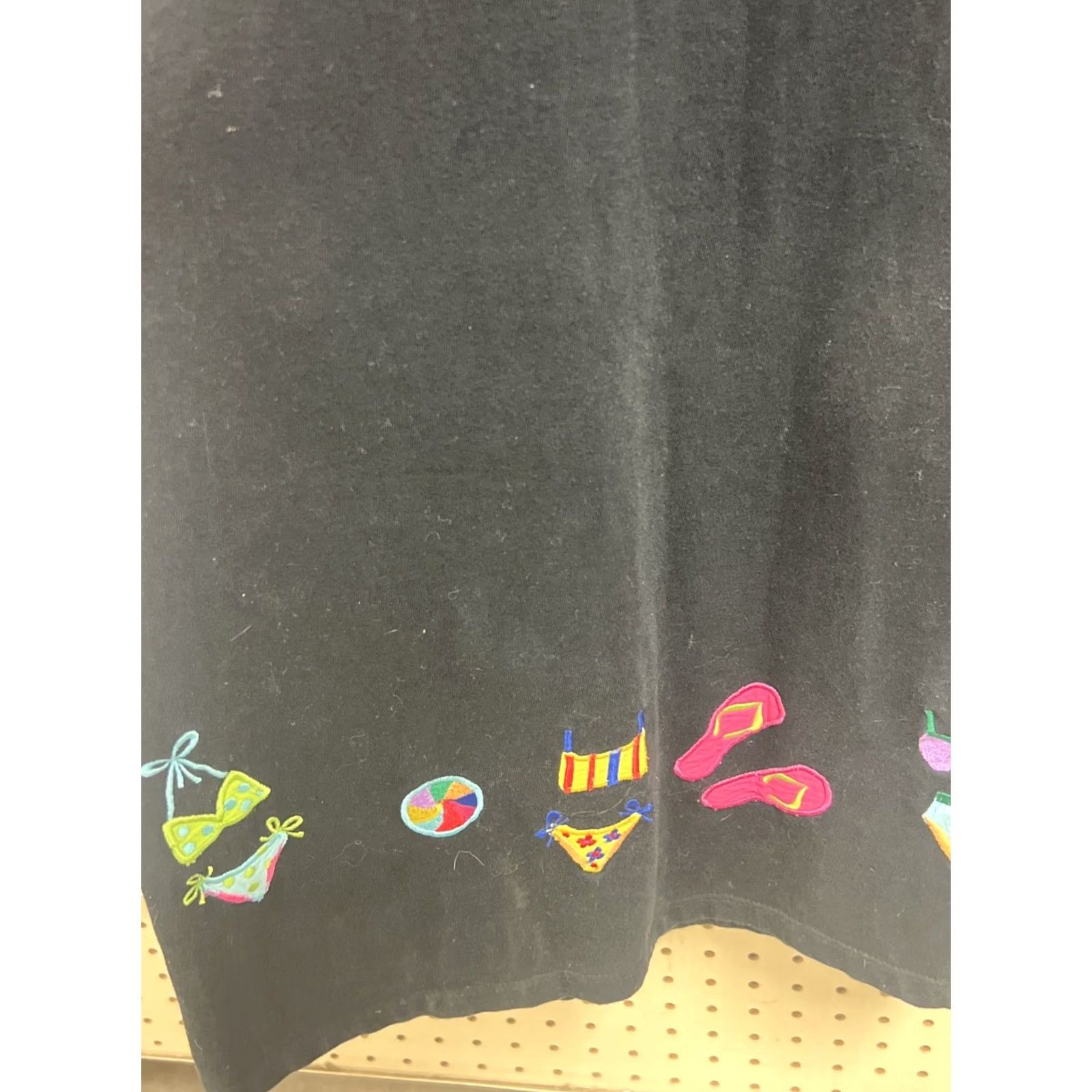 Simons Michael Simon Black Midi Dress Womens Small Beach Applique Novelty Art Cotton Dress Size S / US 4 / IT 40 - 5 Thumbnail