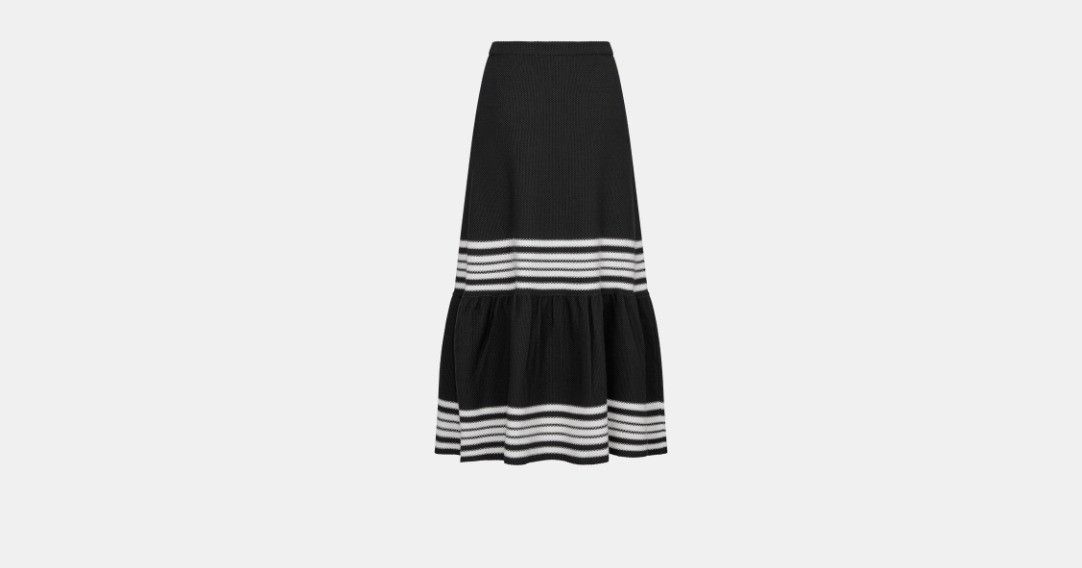 Dior o1w1db10225 Marinière Mid-Length Skirt in Black White Size 25" / US 0 / IT 36 - 3 Thumbnail