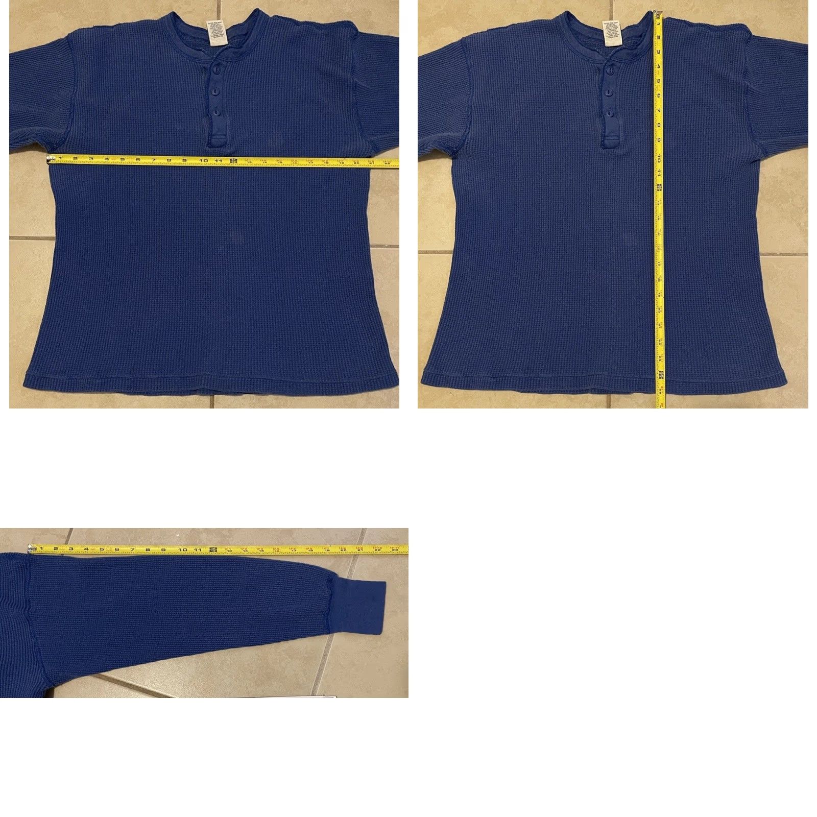 Gap VINTAGE GAP 90s Faded Thermal Henley Shirt S USA Blue Mens Shirt Size US S / EU 44-46 / 1 - 10 Thumbnail