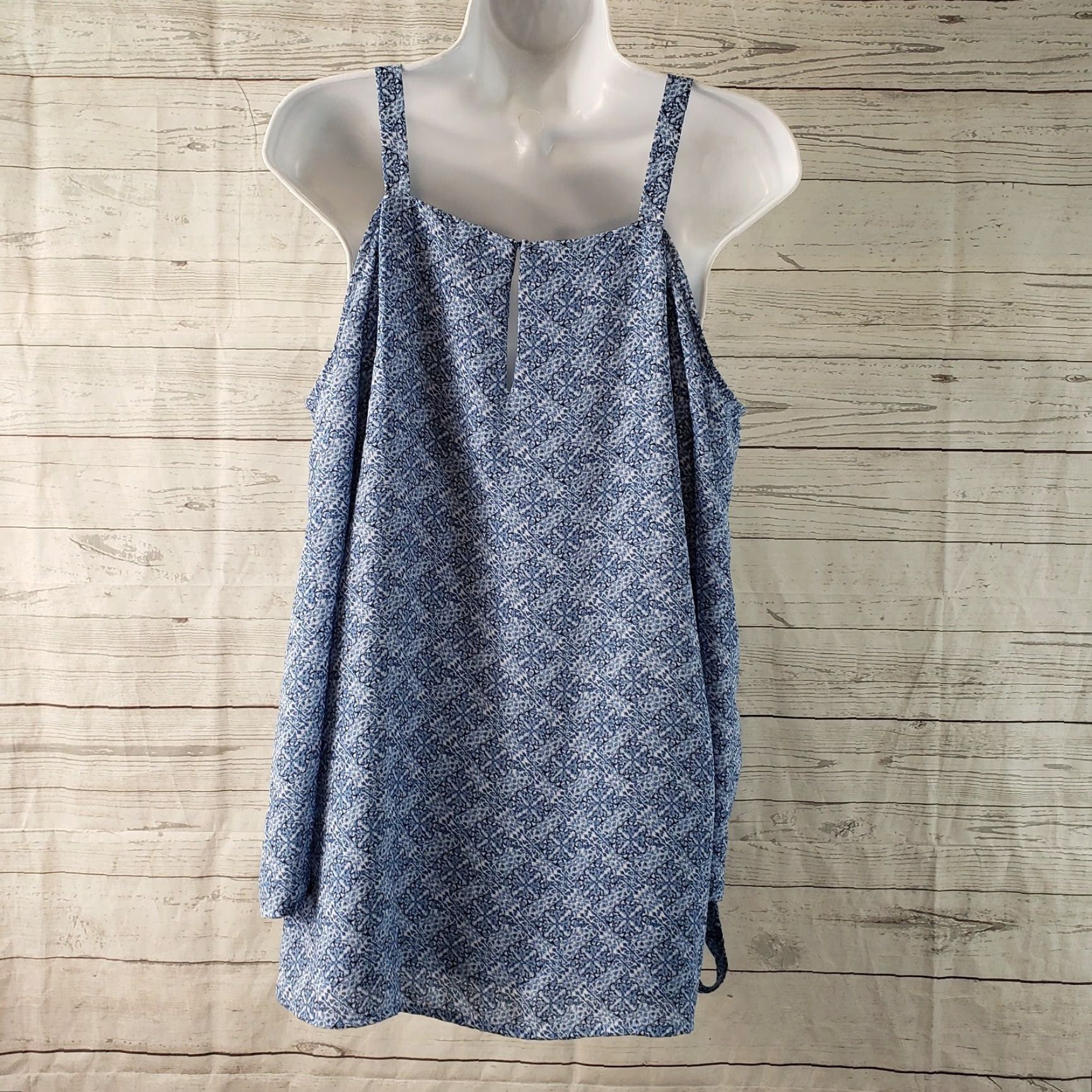 Vintage Laurie Felt Womens Blouse Size S Blue White Cold Shoulder Side Ties Shirt Size S / US 4 / IT 40 - 5 Thumbnail