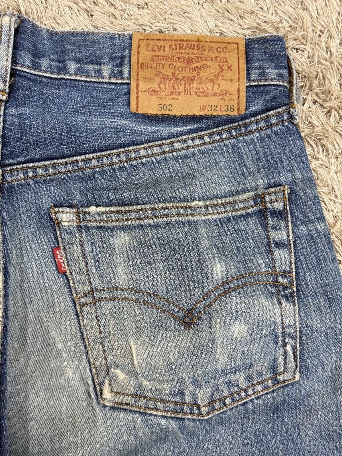 Levi's 1 of 1 Vintage Levis 502xx Selvedge Custom Sashiko Boro Size US 31 - 13 Thumbnail