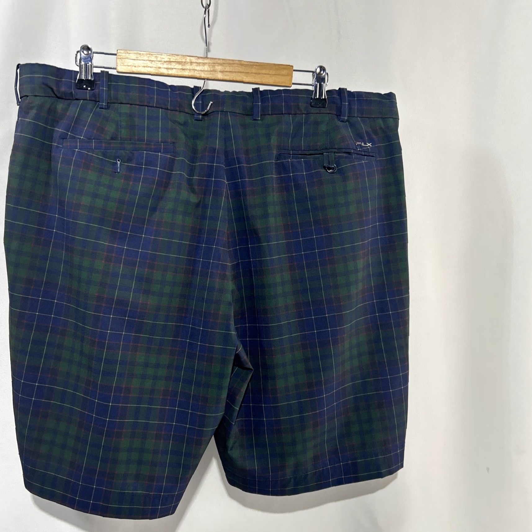 Ralph Lauren Ralph Lauren RLX Shorts Mens 40 Blue Green Tailored Fit Plaid Stretch Golf Chino Size US 40 / EU 56 - 3 Thumbnail