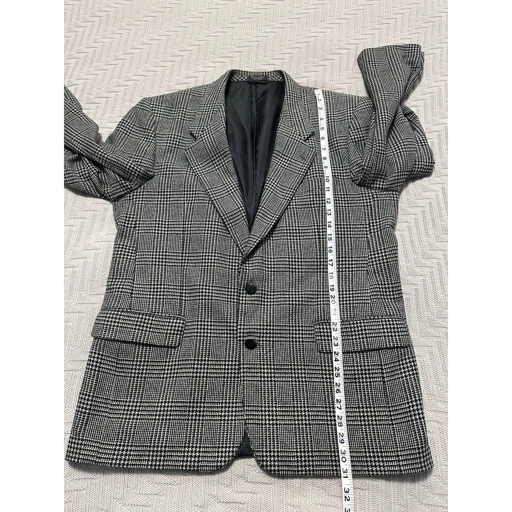 Vintage Vintage Corragio black glen check cashmere two button blazer Size 44R - 8 Thumbnail