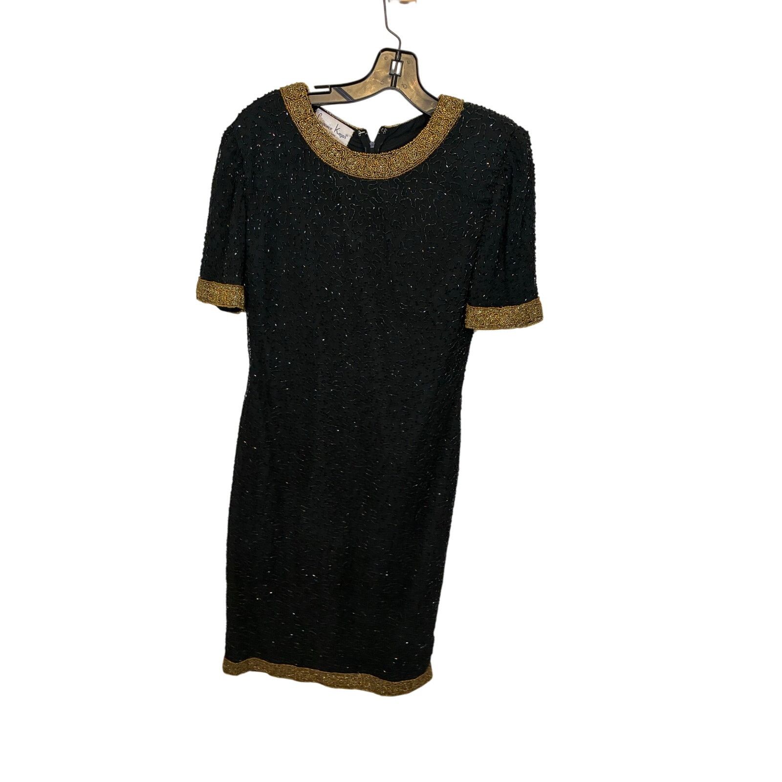 Other Laurence kazar Evening Dress 100% Silk Black Beading S Size S / US 4 / IT 40 - 1 Thumbnail