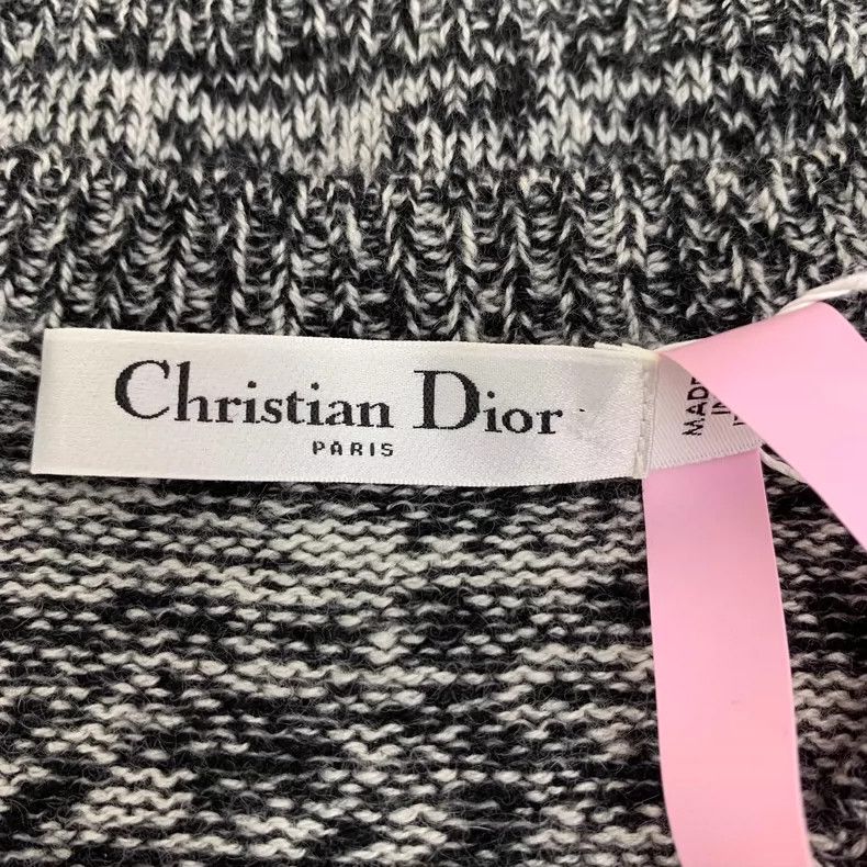 Dior Dior Black and gray love dinosaur inlaid cashmere round-nec Size XS / US 0-2 / IT 36-38 - 5 Thumbnail