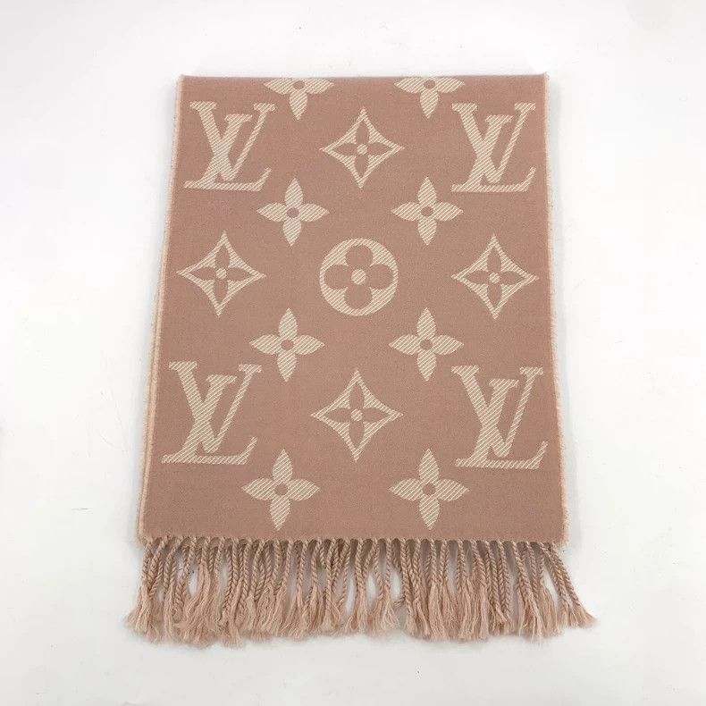 Louis Vuitton Louis Vuitton Pink logo presbyopic full print wool fringe Size ONE SIZE - 1 Thumbnail