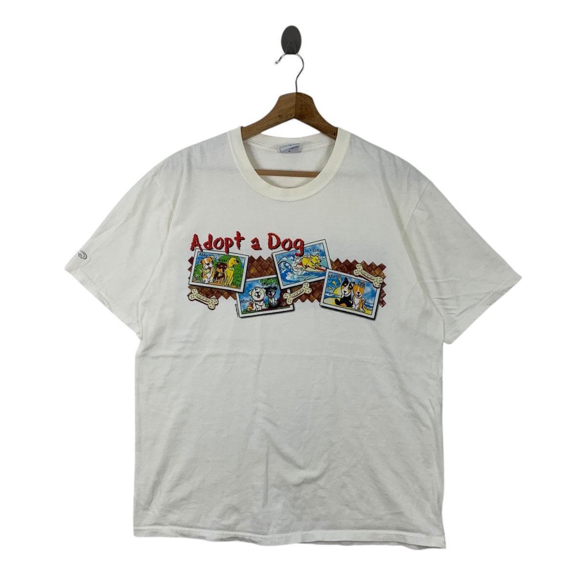 Vintage 90’ CRAZY SHIRTS HAWAII Adopt A Dog Tee Shirt Top
