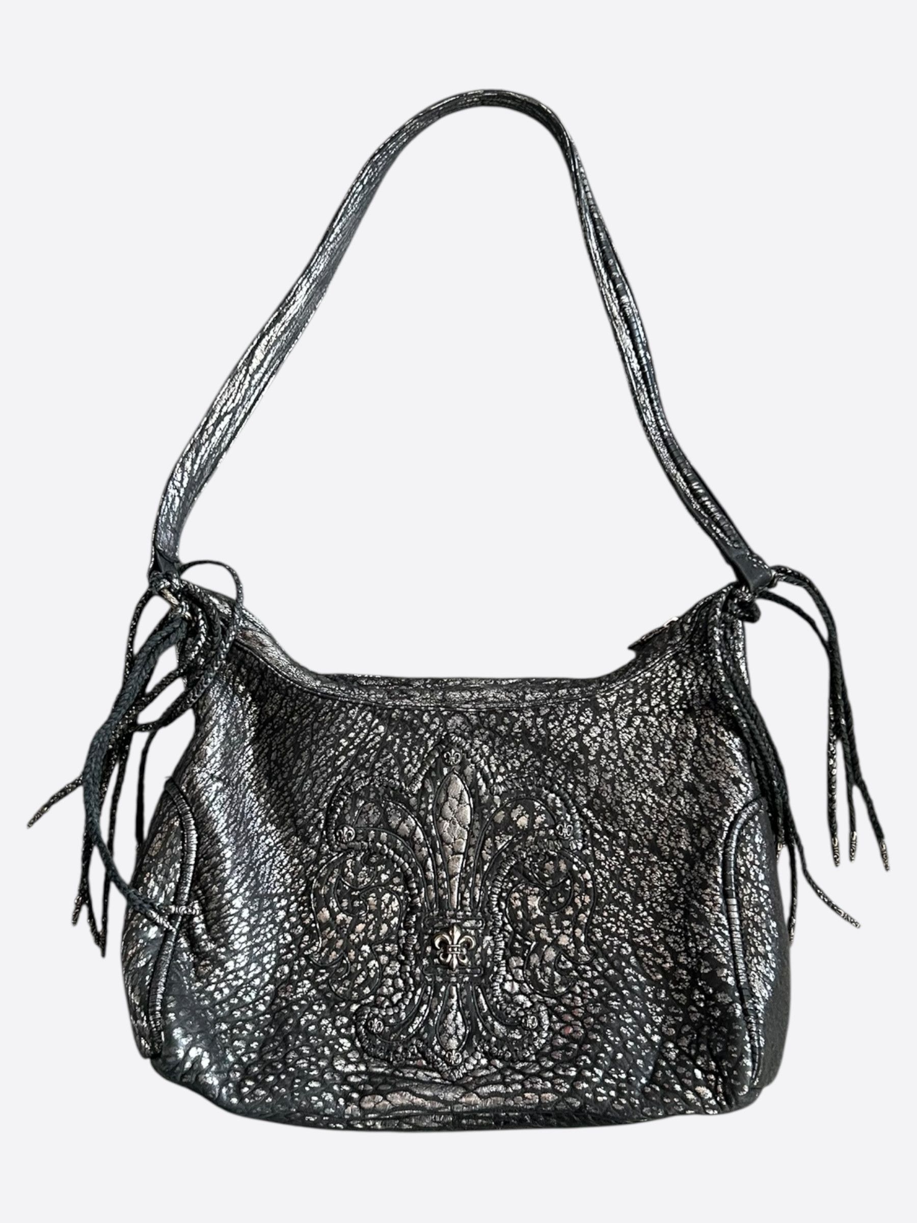 Chrome Hearts Chrome Hearts Silver Fleur De Lis Flared Fringe Hobo Bag Size ONE SIZE - 1 Thumbnail