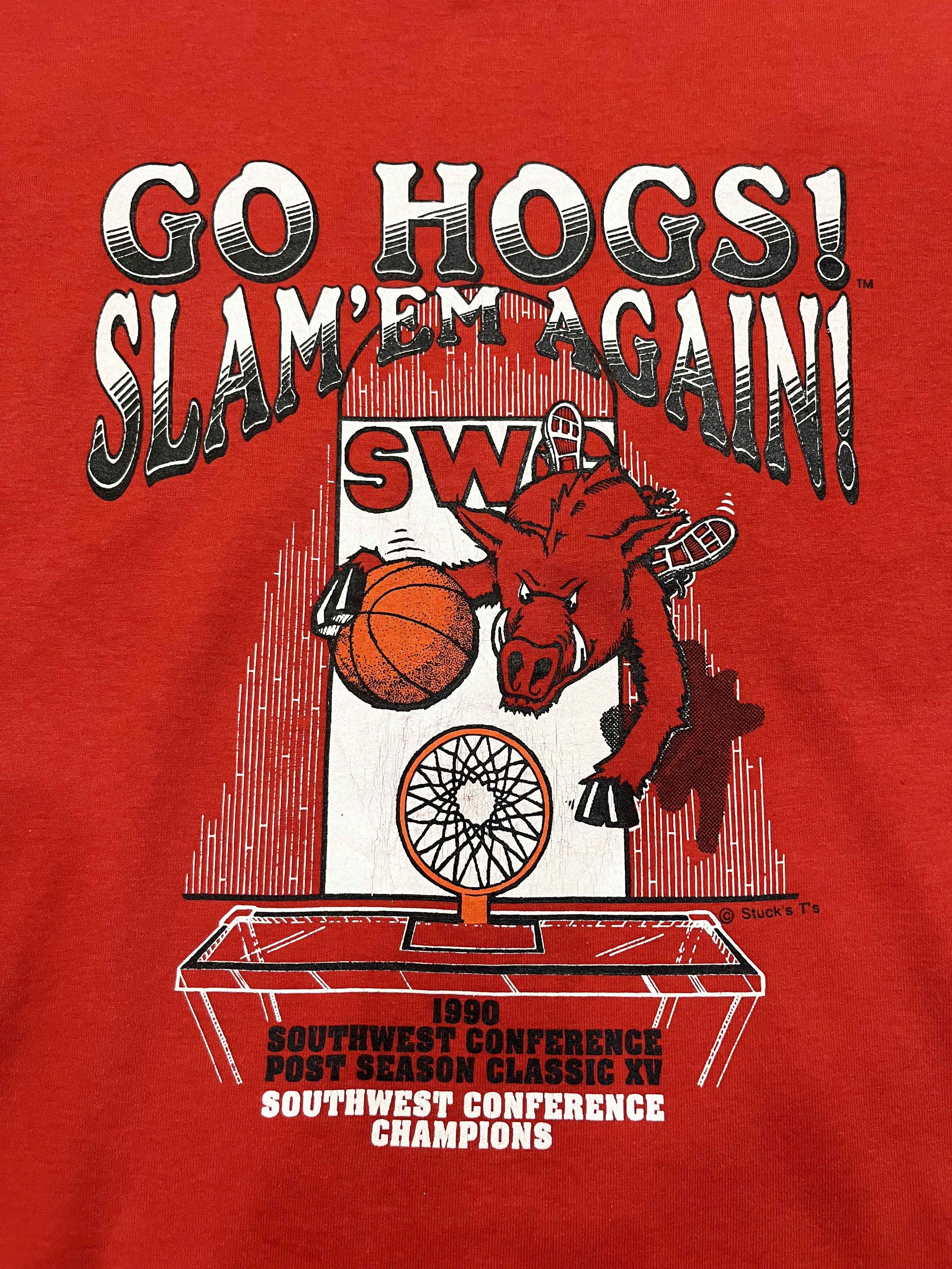 NCAA × Vintage Vintage Arkansas Razorbacks Hogs NCAA Basketball T-Shirt Size US L / EU 52-54 / 3 - 2 Thumbnail