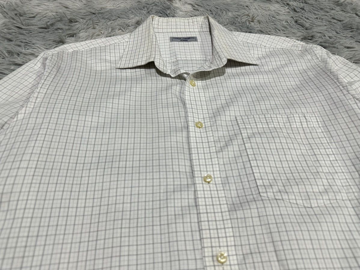 Kansai Yamamoto 🔥Vintage Kansai Yamamoto Homme Shirt Ls Grid Size US XL / EU 56 / 4 - 3 Thumbnail