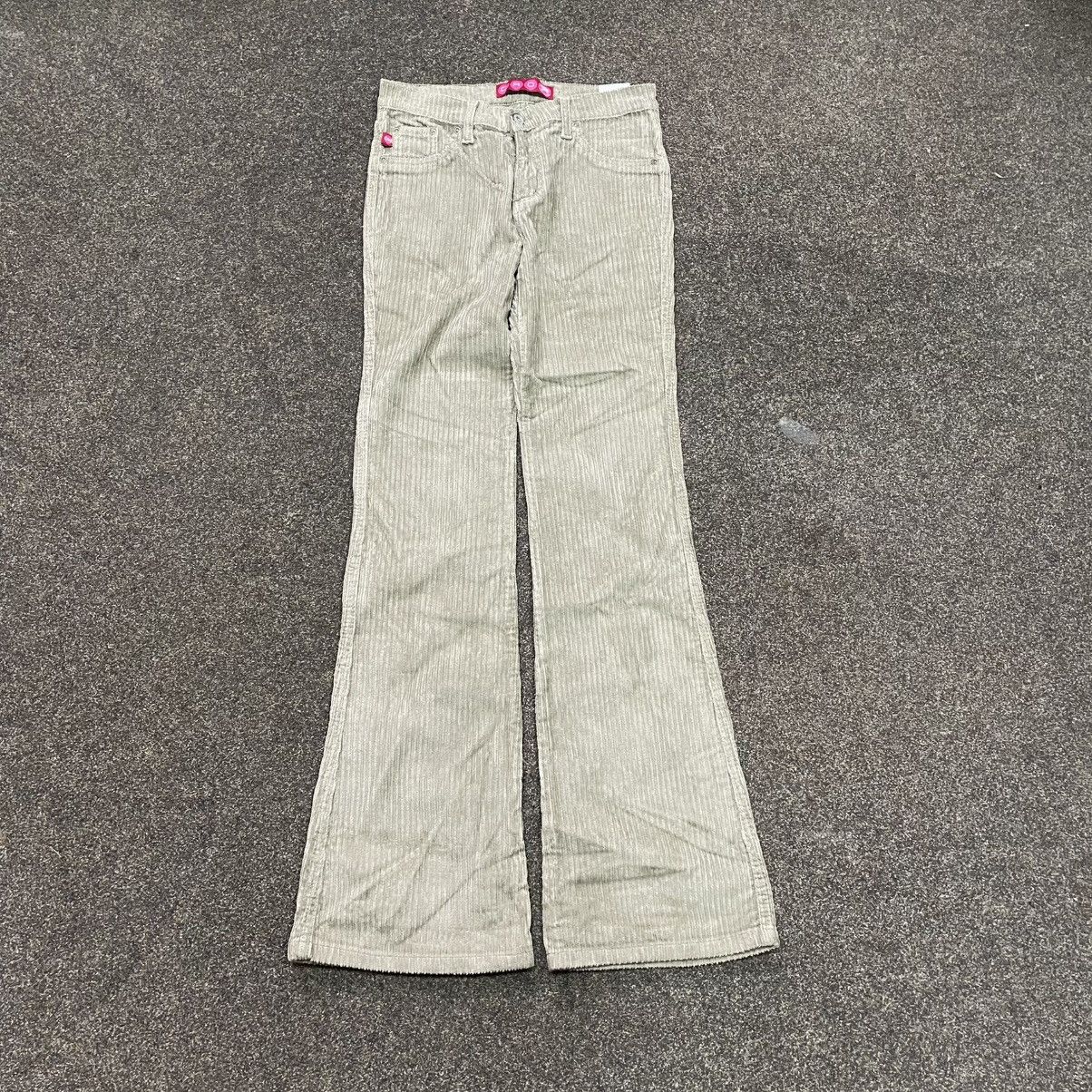 Vintage Vintage Y2K Flared Bootcut Pants Cream Wide Leg Thrashed Size 30" / US 8 / IT 44 - 1 Thumbnail