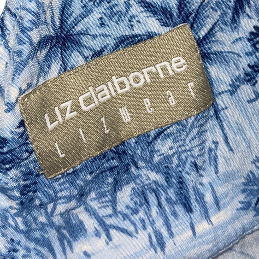 Liz Claiborne Blue Vneck Sheath Dress Floral Hawaiian Tropical Vintage 90s Size XL / US 12-14 / IT 48-50 - 4 Thumbnail