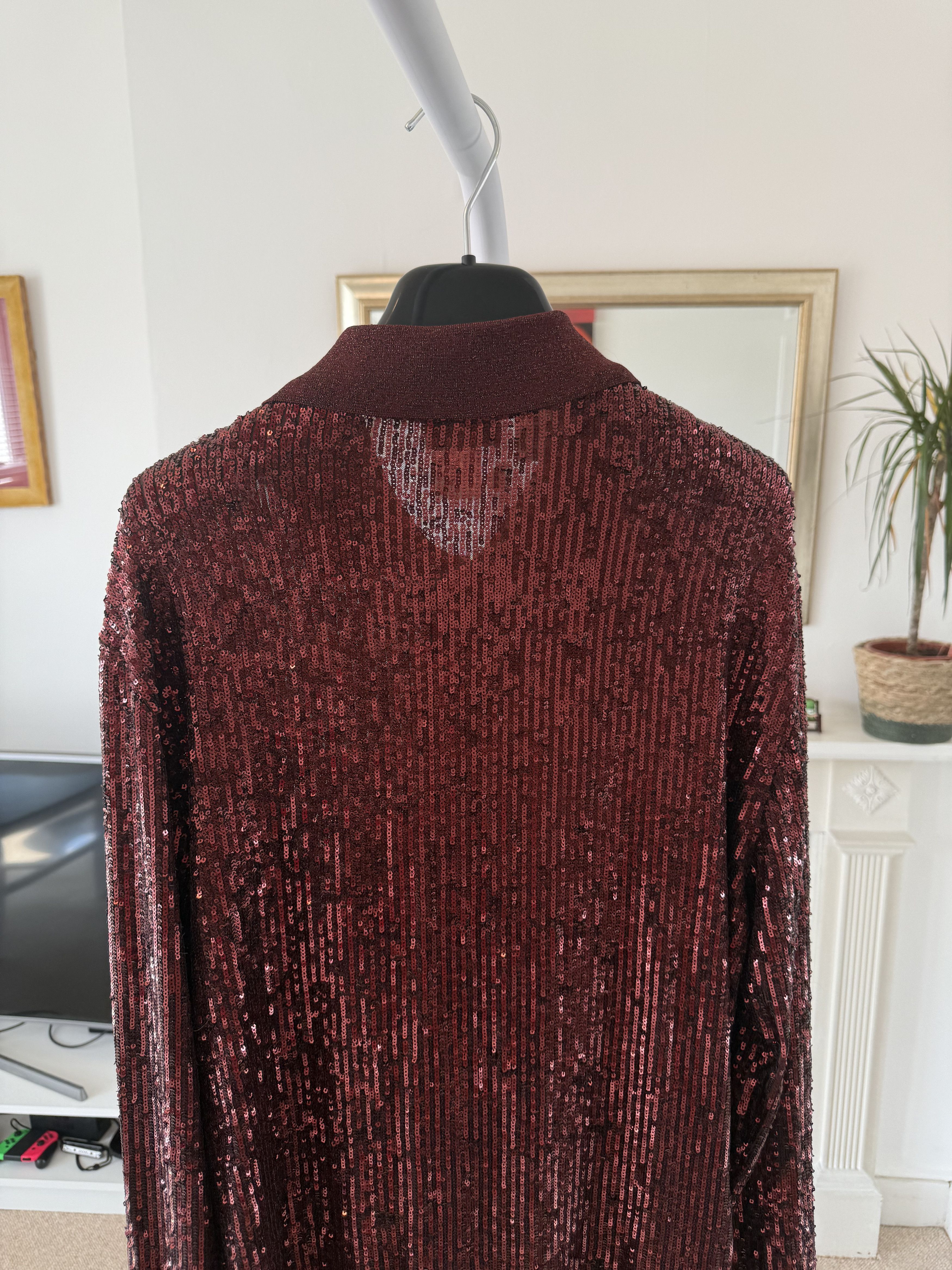 Saint Laurent Paris SS22 Saint Laurent Long Sleeve Sequin Polo Shirt Size US L / EU 52-54 / 3 - 3 Thumbnail