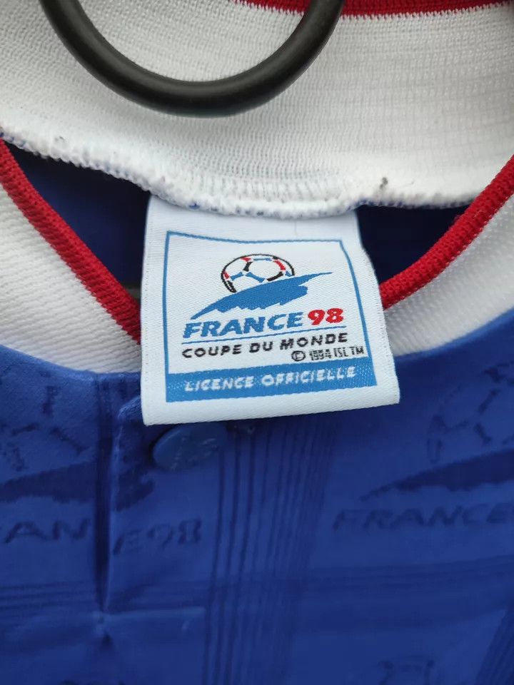 Vintage FRANCE 98 OFFICIAL LICENCED BLUE FOOTBALL SHIRT COUPE DU Size US M / EU 48-50 / 2 - 4 Thumbnail