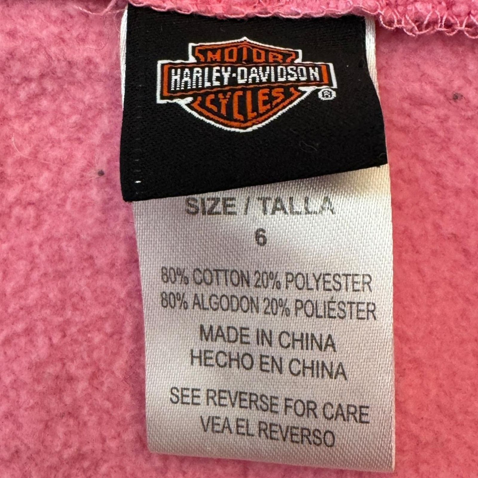 Harley Davidson Kids Pink Harley Davidson baby zip up hoodie Size M / US 6-8 / IT 42-44 - 5 Thumbnail