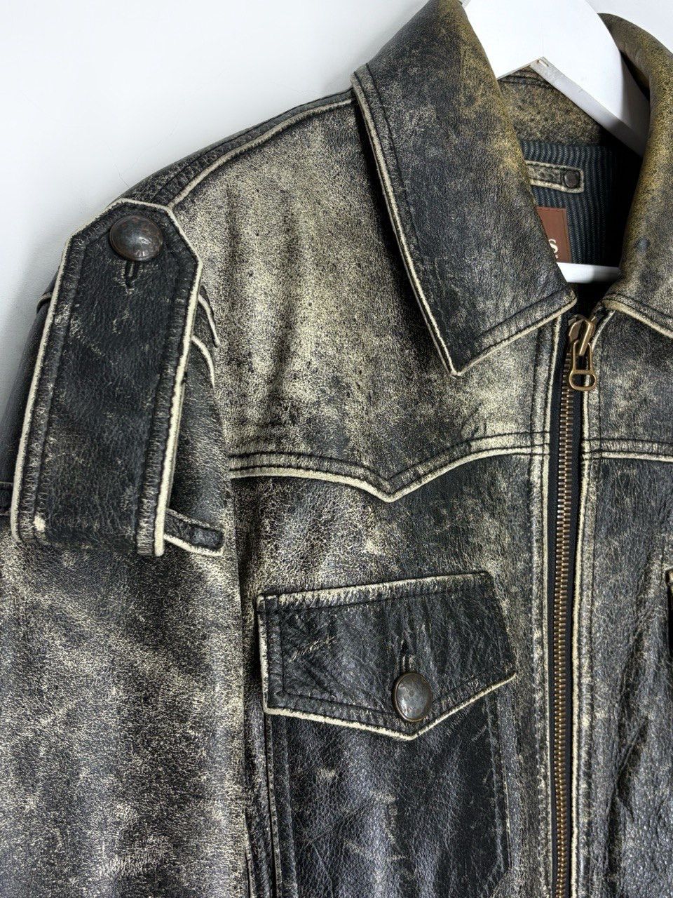 Hugo Boss Vintage 90s Hugo Boss Avant Garde Heavy Leather Jacket Size US M / EU 48-50 / 2 - 4 Thumbnail