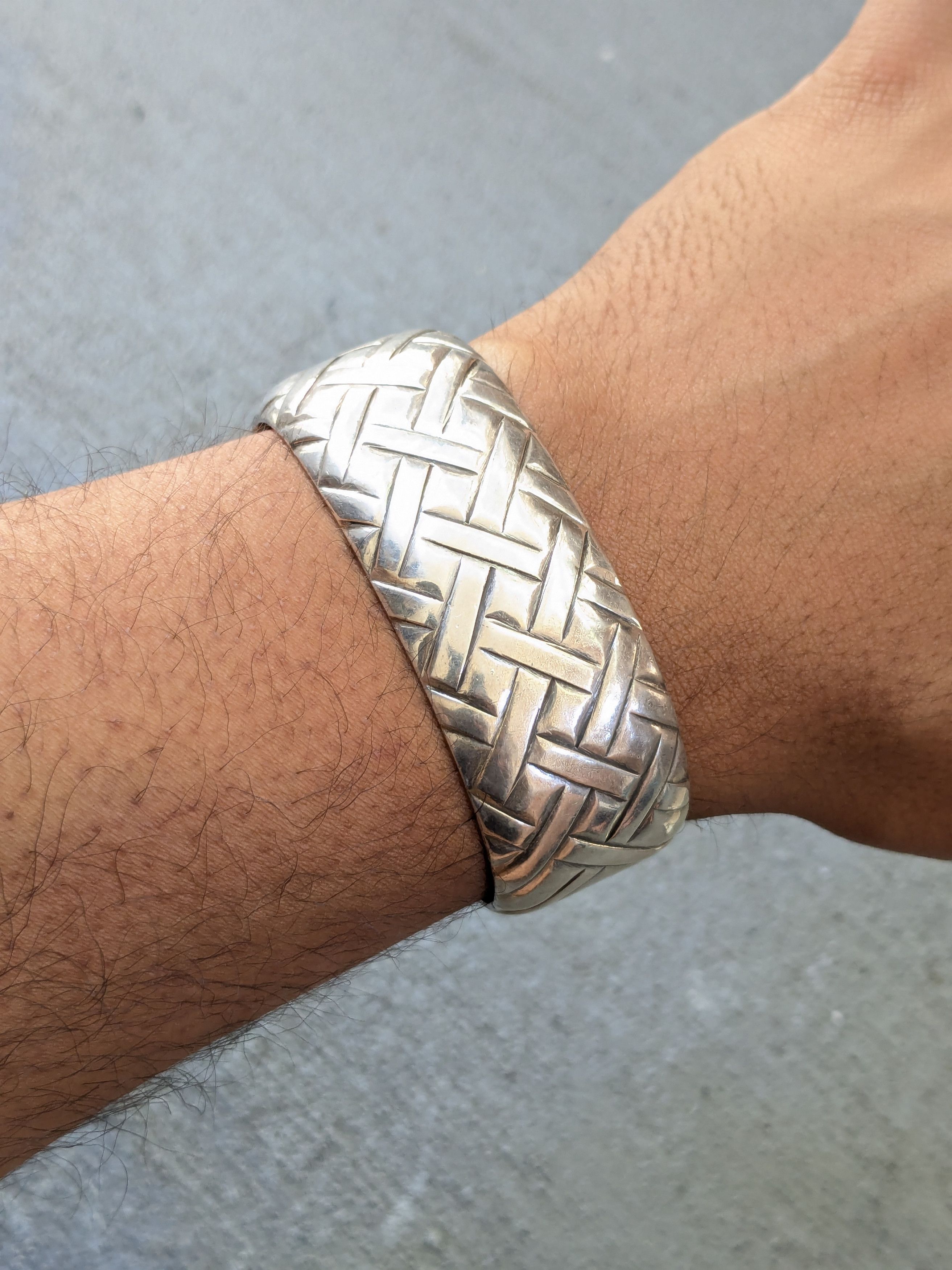 Jewelry Stainless Steel Bracelet Cuff Basket Woven 5.25" Size ONE SIZE - 11 Thumbnail