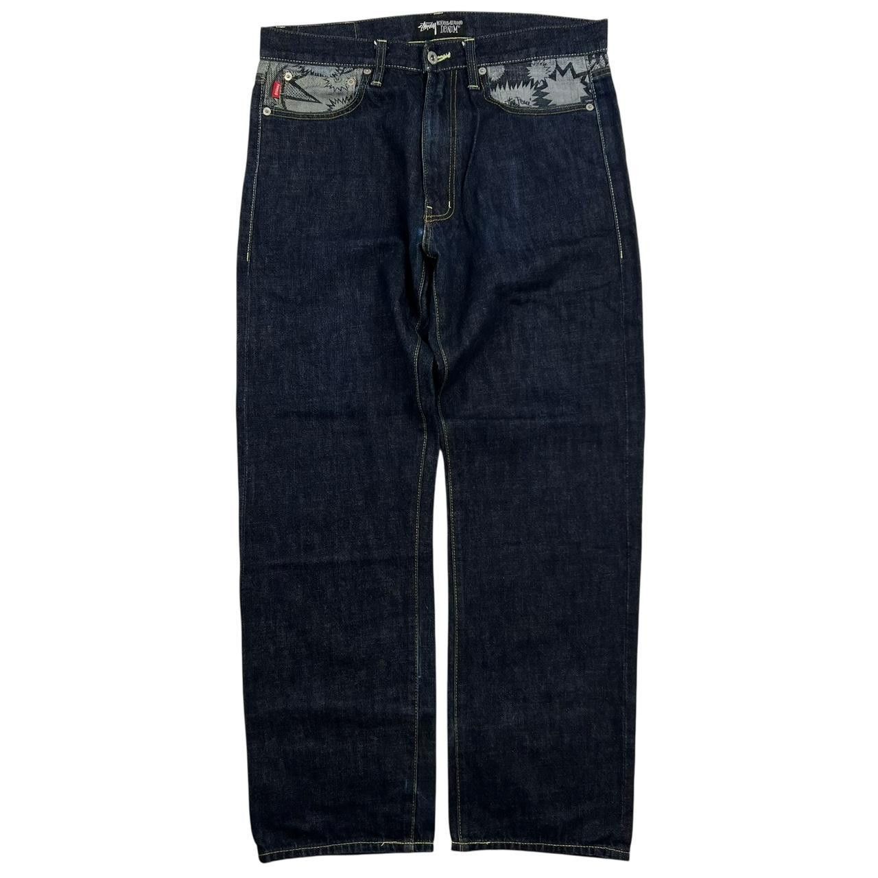 Stussy Vintage 2000s Stussy Comic Jeans - Waist: 34” Size US 34 / EU 50 - 2 Thumbnail