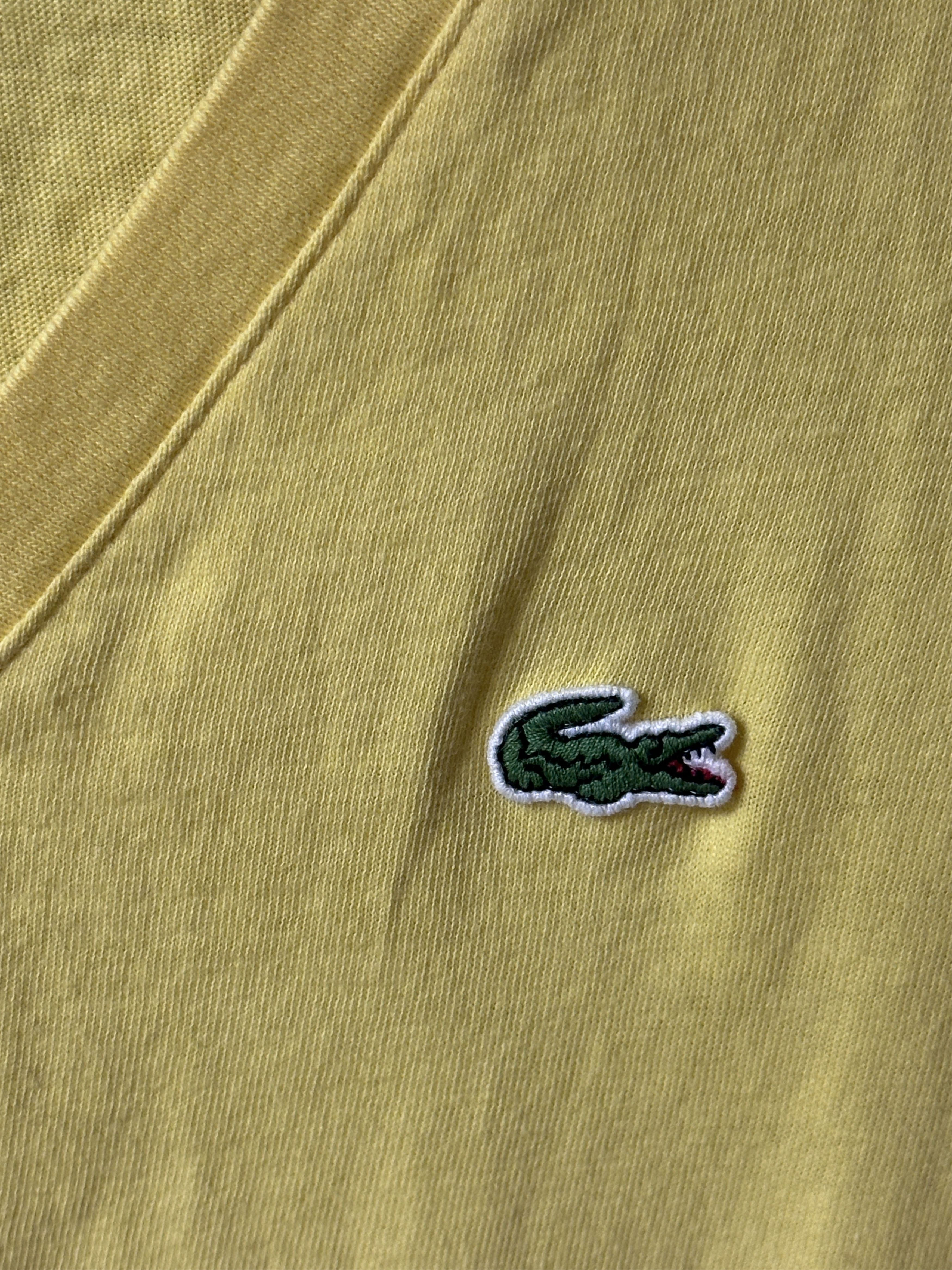 Lacoste Lacoste Women's Yellow V-neck T-shirt Size 38 Size XS / US 0-2 / IT 36-38 - 2 Thumbnail
