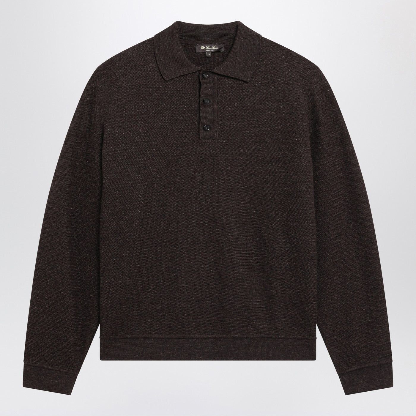 Loro Piana Loro Piana Gokarna Brown Wool-Blend Polo Shirt Size US L / EU 52-54 / 3 - 1 Thumbnail