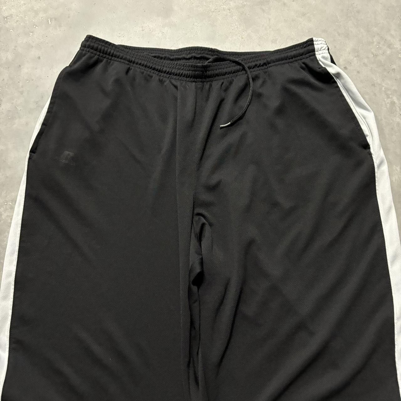 Russell Athletic × Vintage Crazy Vintage Y2K/2000s Baggy Black Striped Russell Drill Essential Track Pants! Size US 36 / EU 52 - 3 Thumbnail