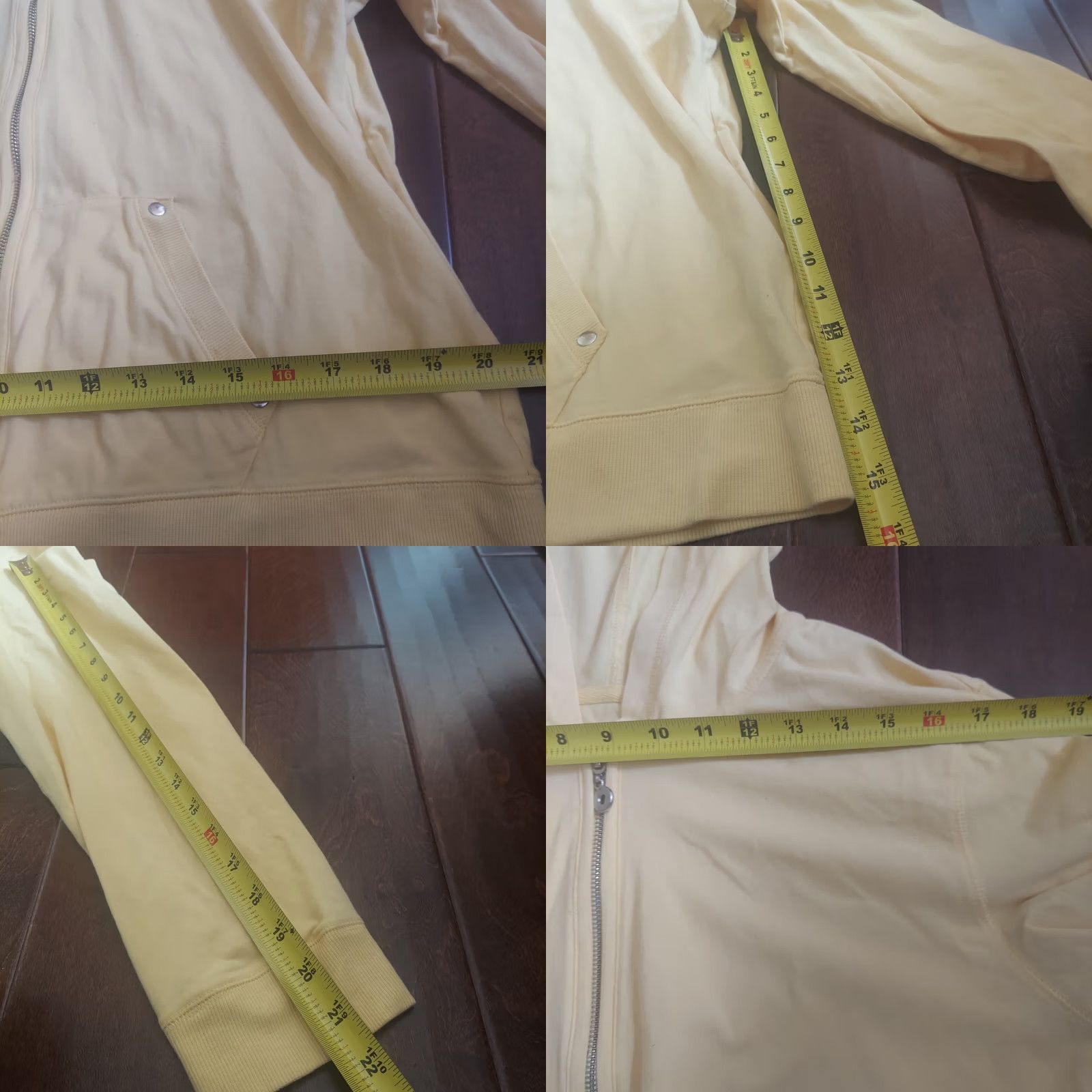 Vintage Style&co. Women's Yellow Full Zip Hooded Pockets Jacket Shirt Size L / US 10 / IT 46 - 9 Thumbnail