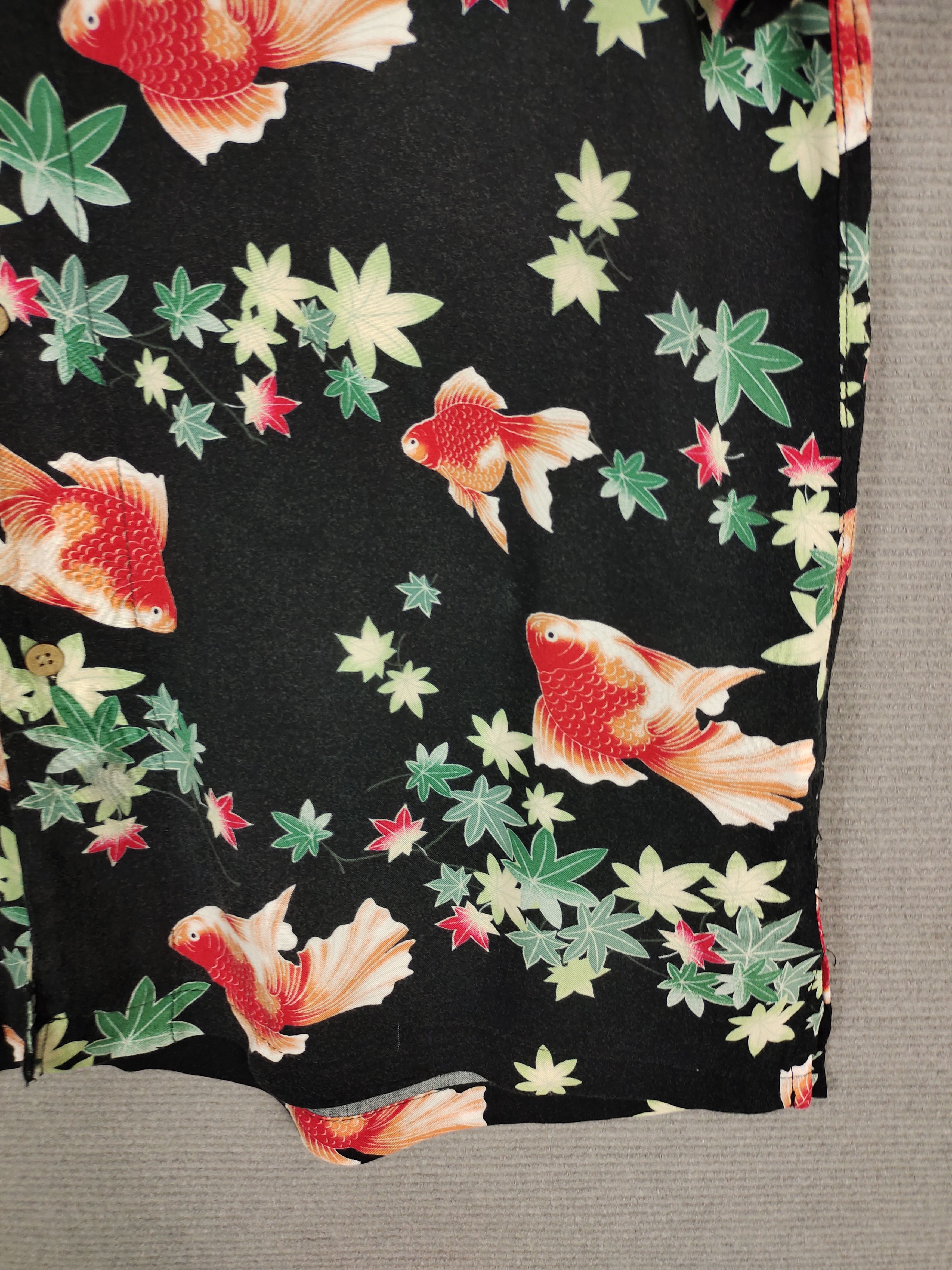 Japanese Brand Japanese Hawaiian Roushatte Gold Fish Rayon Aloha Shirt Size US L / EU 52-54 / 3 - 4 Thumbnail