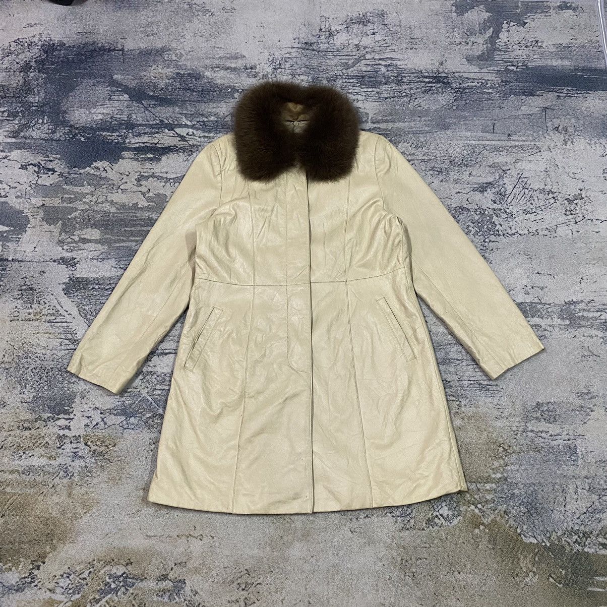 Vintage Vintage Six One Place Fur Neck Leather Jacket Size L / US 10 / IT 46 - 1 Thumbnail