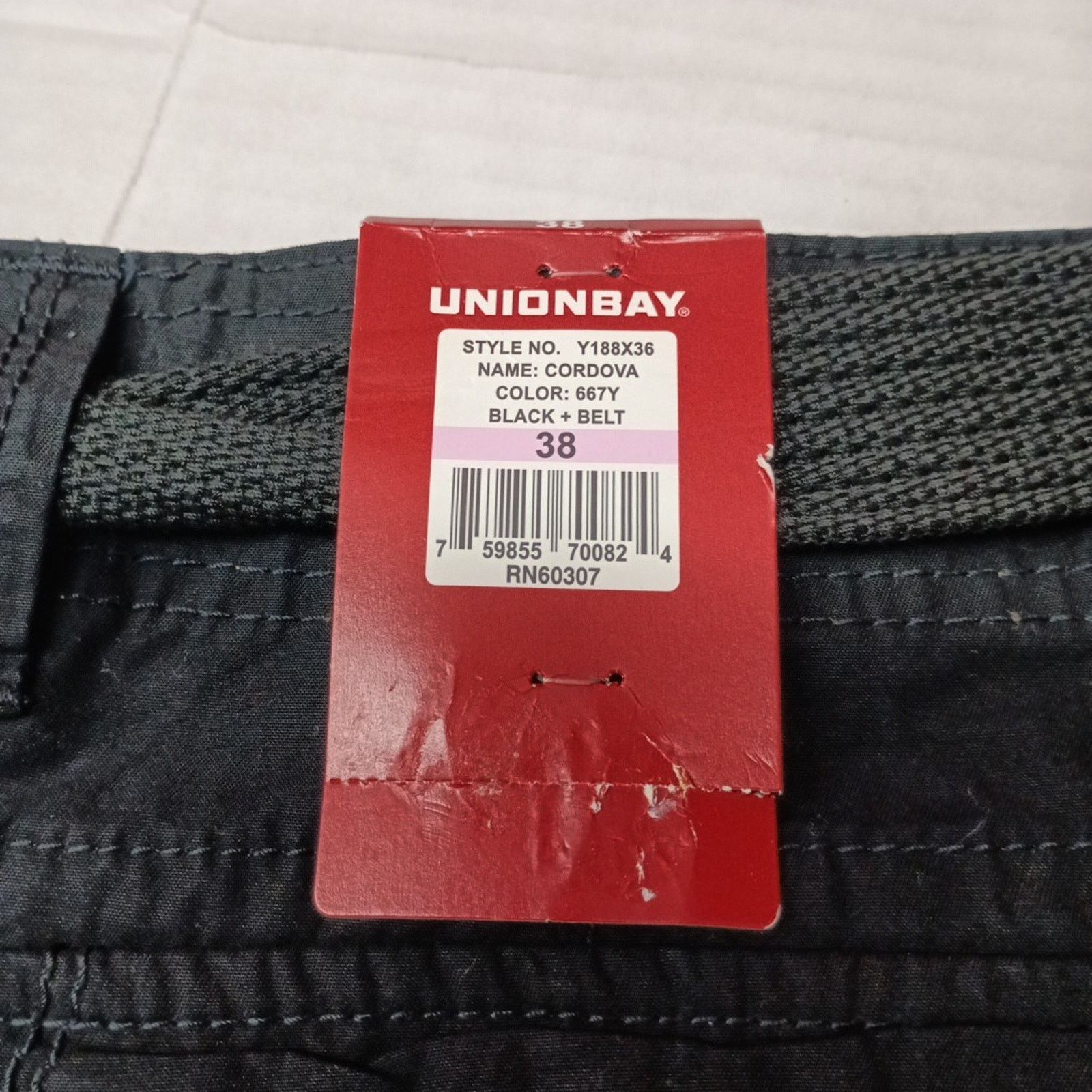 UNIONBAY Unionbay Men's Cordova Cargo Shorts Size 38 Black + Belt Size US 38 / EU 54 - 5 Thumbnail