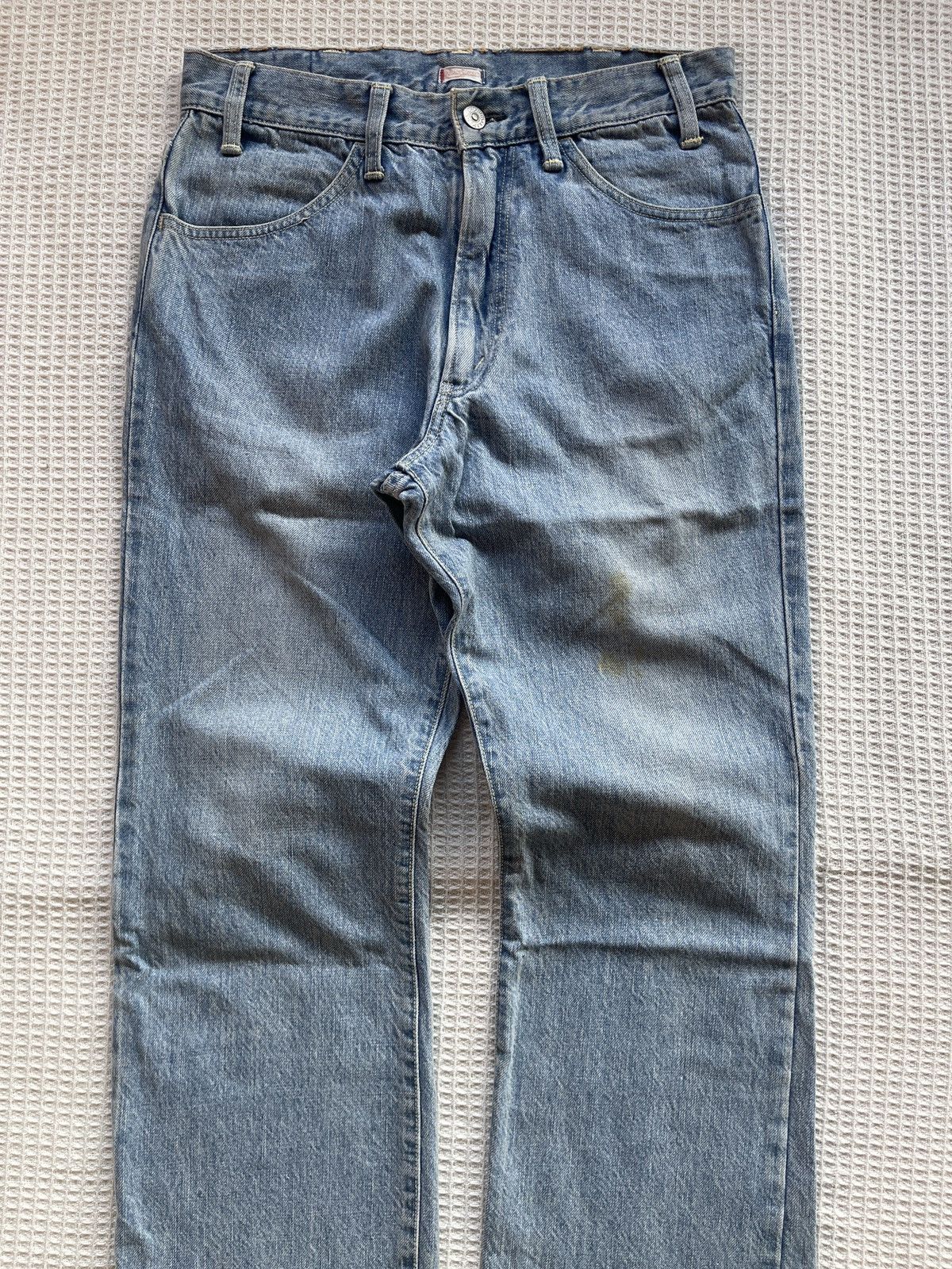 Kaptain Sunshine Vintage 90s🔥KAPTAIN SUNSHINE🔥Distressed Light Wash Denim Size US 29 - 2 Thumbnail