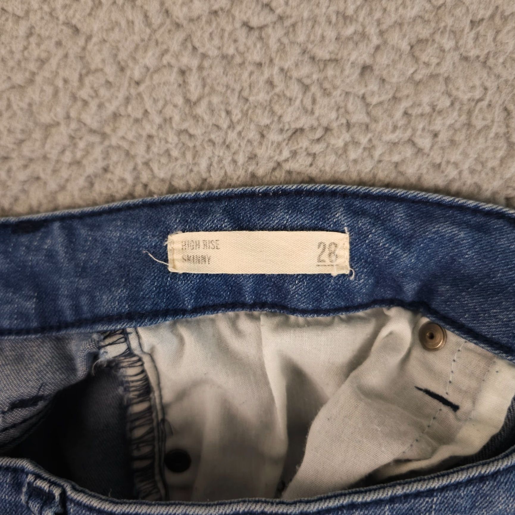 Vintage Harper Heritage Jeans Womens 28 Blue High Rise Skinny Button Fly Distressed Size 28" / US 6 / IT 42 - 4 Thumbnail