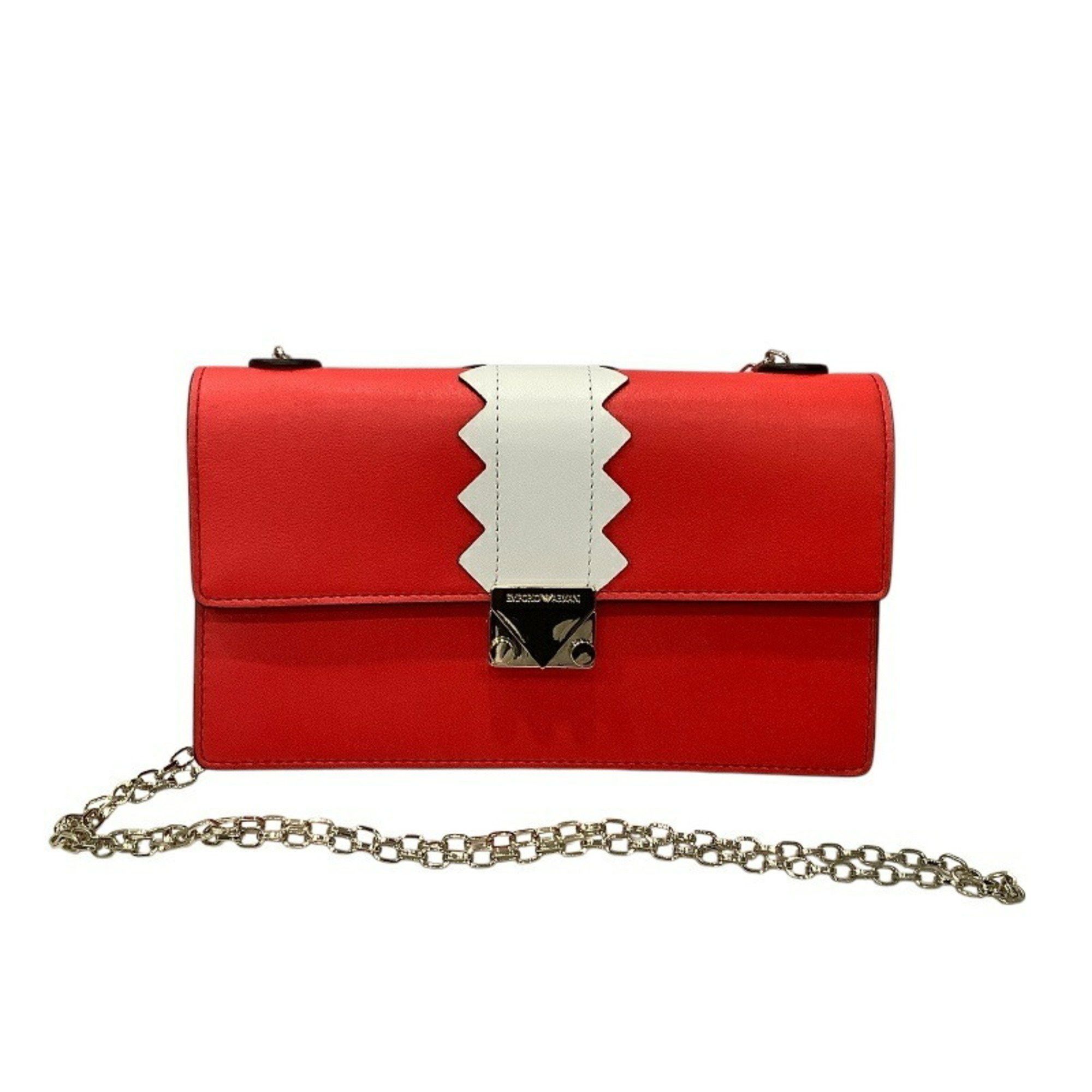 Emporio Armani Chain Shoulder Bag Mini Pochette Red Ja-20885, Women's