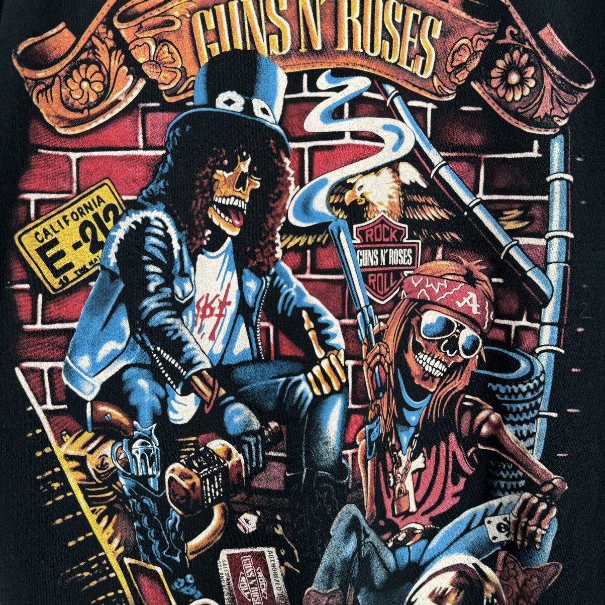 Band Tees Vintage Guns N’ Roses Harley Style Rare Print T Shirt Size US L / EU 52-54 / 3 - 4 Thumbnail