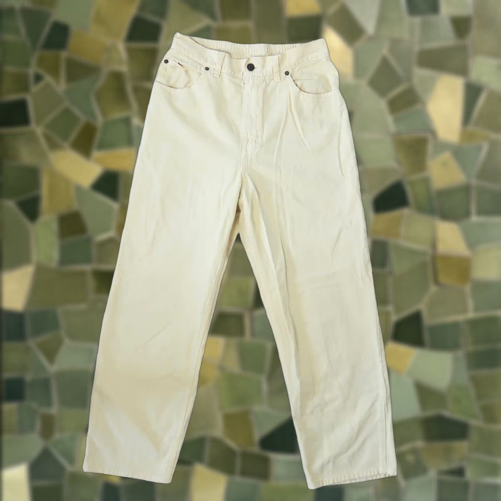 Nordstrom VINTAGE Nordstrom Yellow High Rise Straight Leg Pants 10 1990s Casual Cotton Womens/Mens? Size 32" / US 10 / IT 46 - 1 Thumbnail