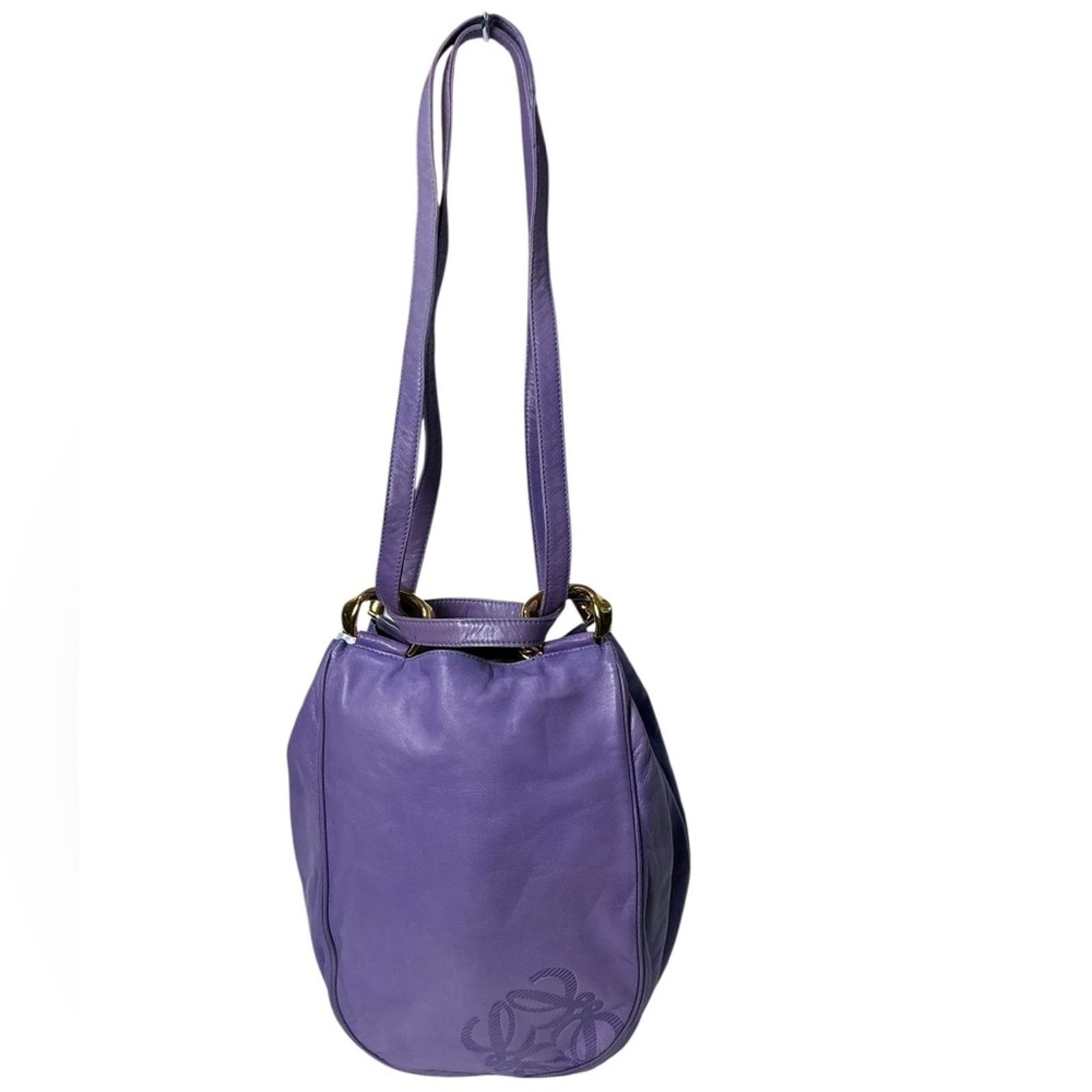 Loewe Loewe Purple Leather Anagram Hobo Buttery Soft Gold Hardware Size ONE SIZE - 9 Thumbnail