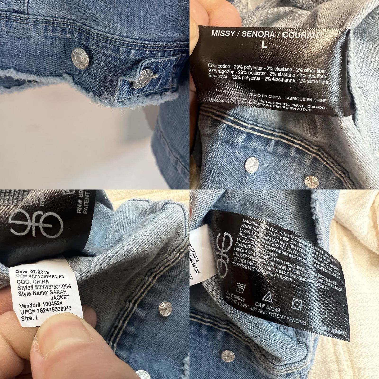 Nine West VINTAGE Nine West Denim Jacket Womens Size L Blue Stretch Casual Bohemian 90s Fashion Size L / US 10 / IT 46 - 8 Thumbnail