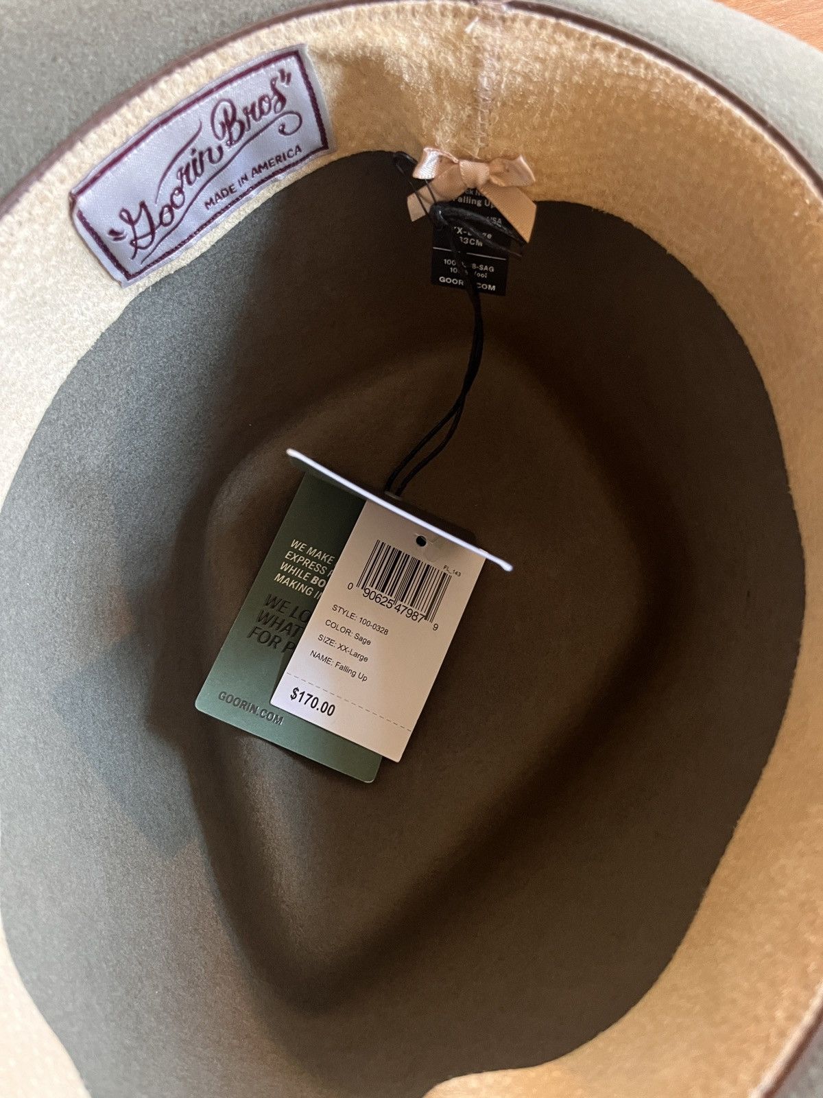 Goorin Bros. Wool Felt Goorin Bros Brothers Fedora Hat Green XXL 7 7/8 Size ONE SIZE - 10 Thumbnail