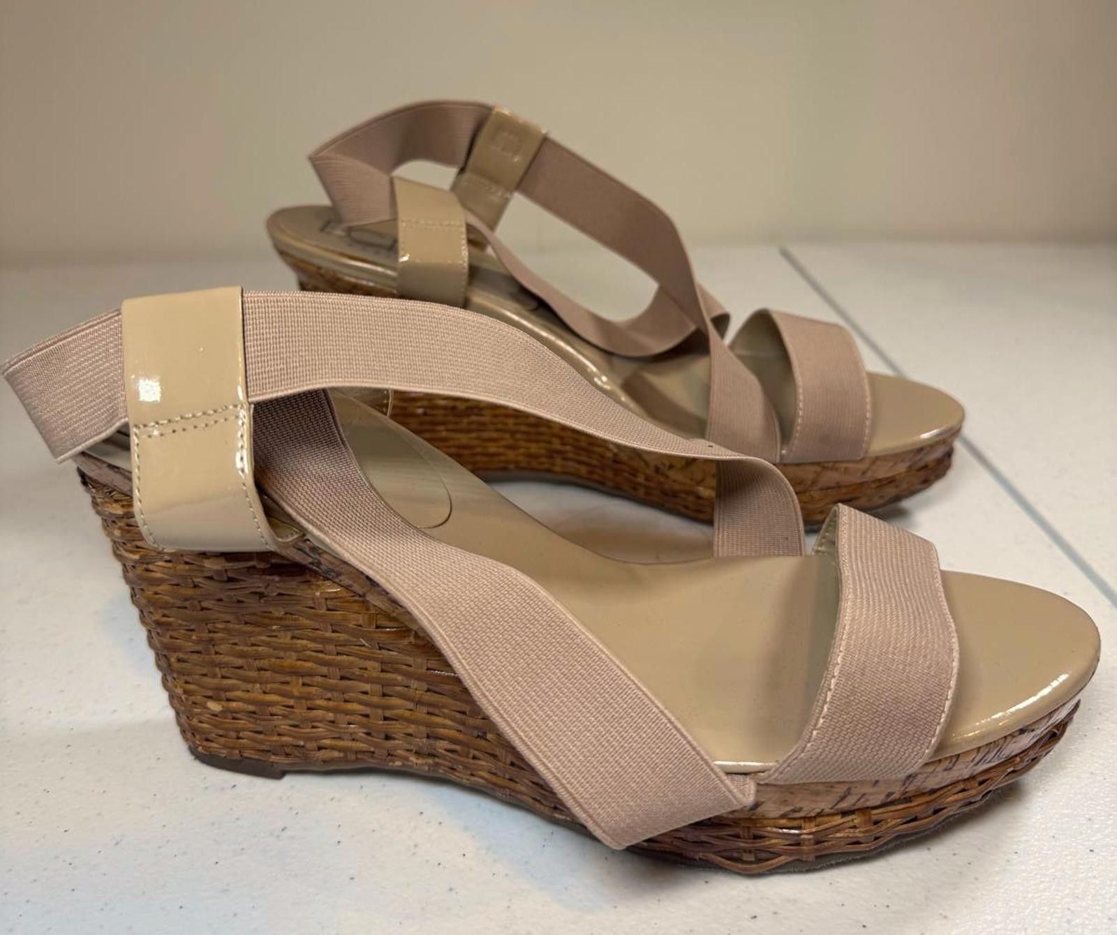 Bcbgmaxazria BCBG Paris Stylish Wedge Sandals - Nude Size US 10 / IT 40 - 2 Thumbnail