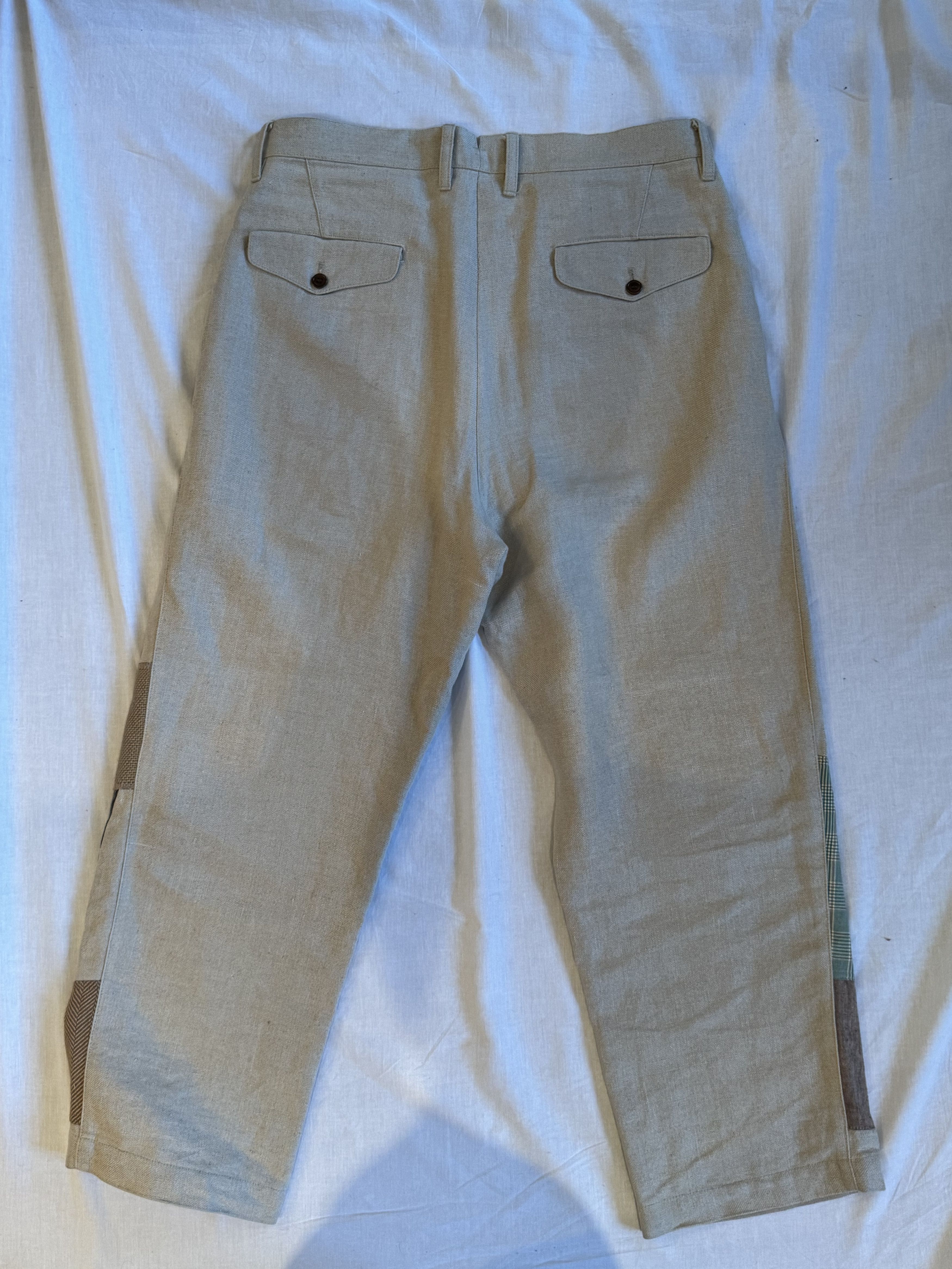 Comme des Garcons × Junya Watanabe Junya Watanabe 2015 Patchwork Linen Trousers Size US 30 / EU 46 - 2 Thumbnail