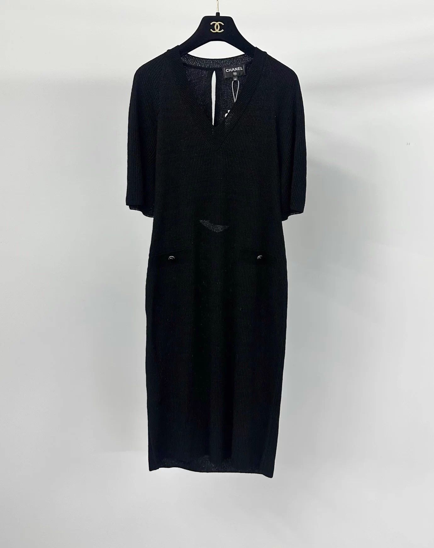 Chanel Chanel black knit blouse dress FR38 Size S / US 4 / IT 40 - 1 Thumbnail